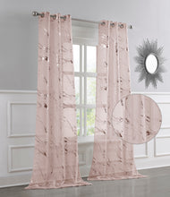 Load image into Gallery viewer, Dainty Home Chloe Linen Textured Metallic Light Filtering Grommet Curtain Panel Pair
