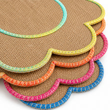 Load image into Gallery viewer, Dainty Home Aruba 15" Flower Shaped Multicolor Natural Jute Placemats Set of 4 - Durable Table Mats
