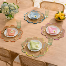 Load image into Gallery viewer, Dainty Home Aruba 15" Flower Shaped Multicolor Natural Jute Placemats Set of 4 - Durable Table Mats
