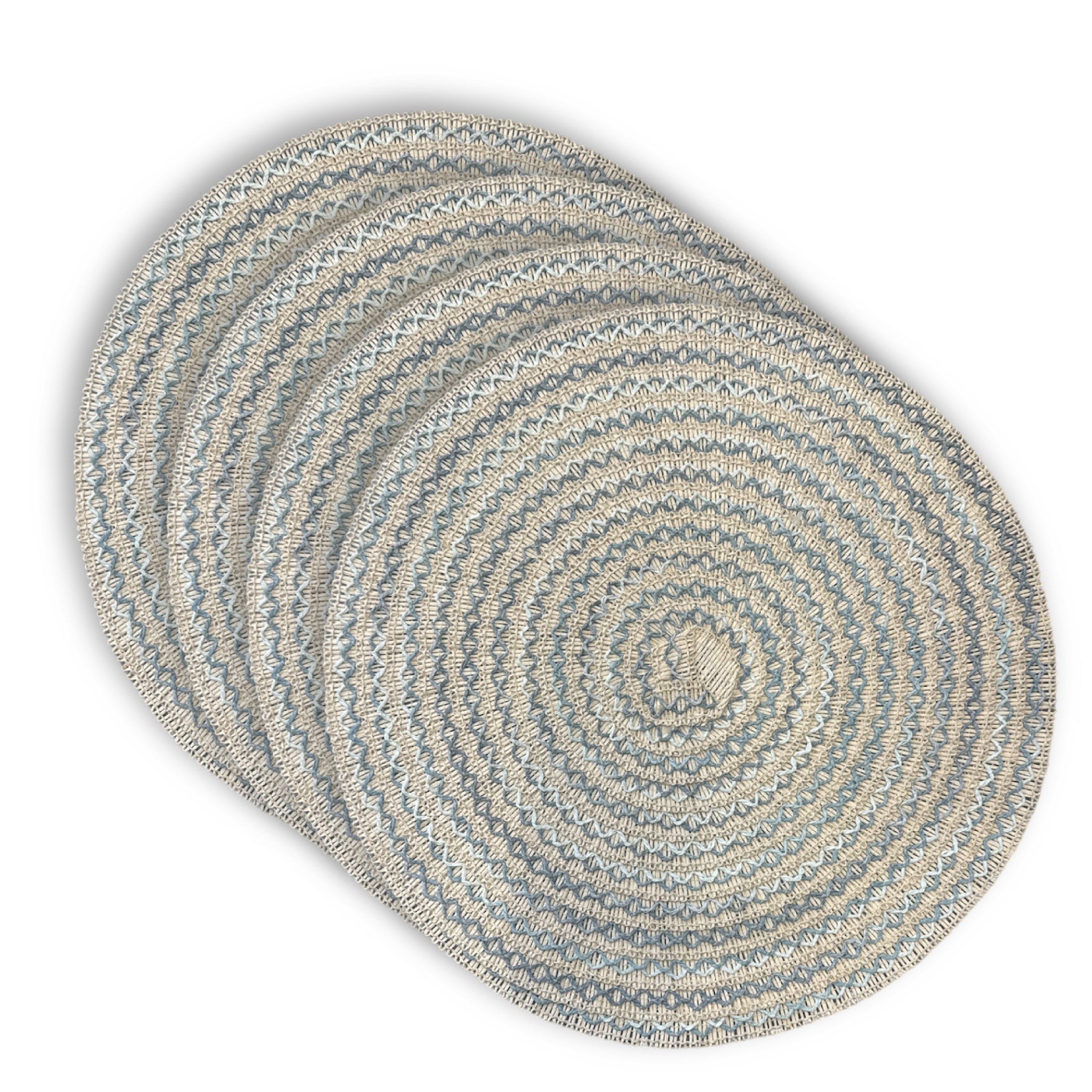 Dainty Home Belmar 15" Round Natural Paper Multicolor Placemats Set of 4 - Durable Table Mats