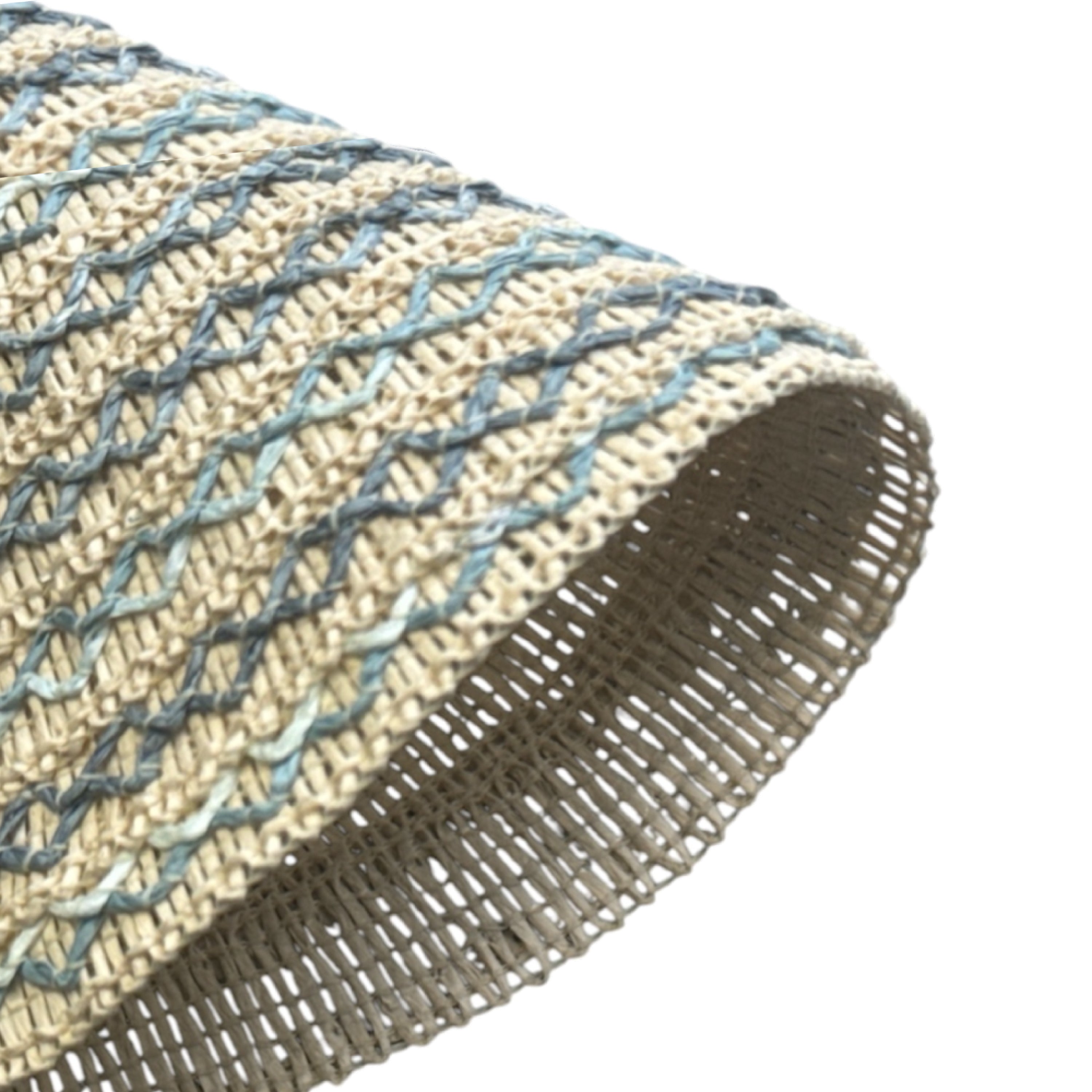Dainty Home Belmar 15" Round Natural Paper Multicolor Placemats Set of 4 - Durable Table Mats