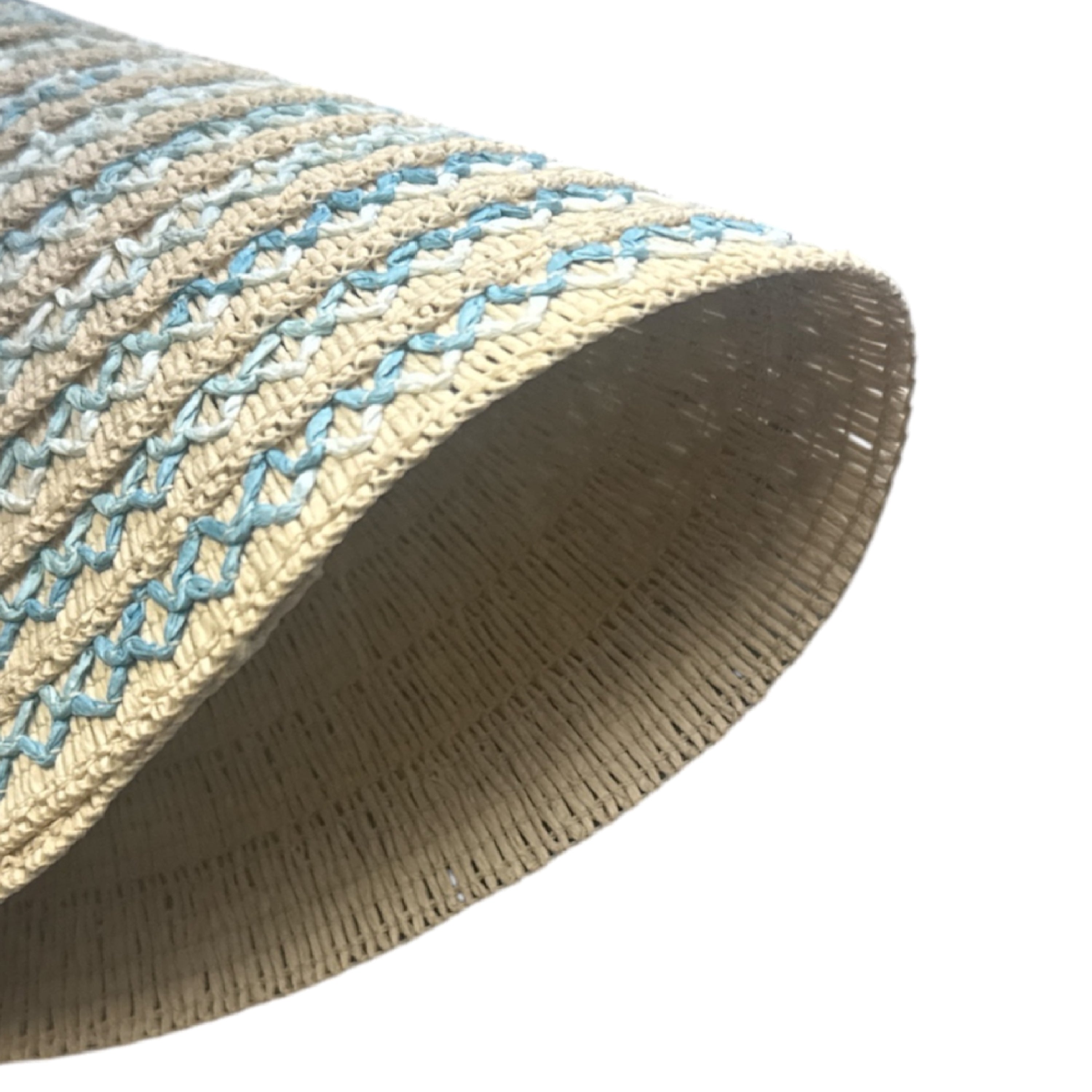 Dainty Home Belmar 15" Round Natural Paper Multicolor Placemats Set of 4 - Durable Table Mats