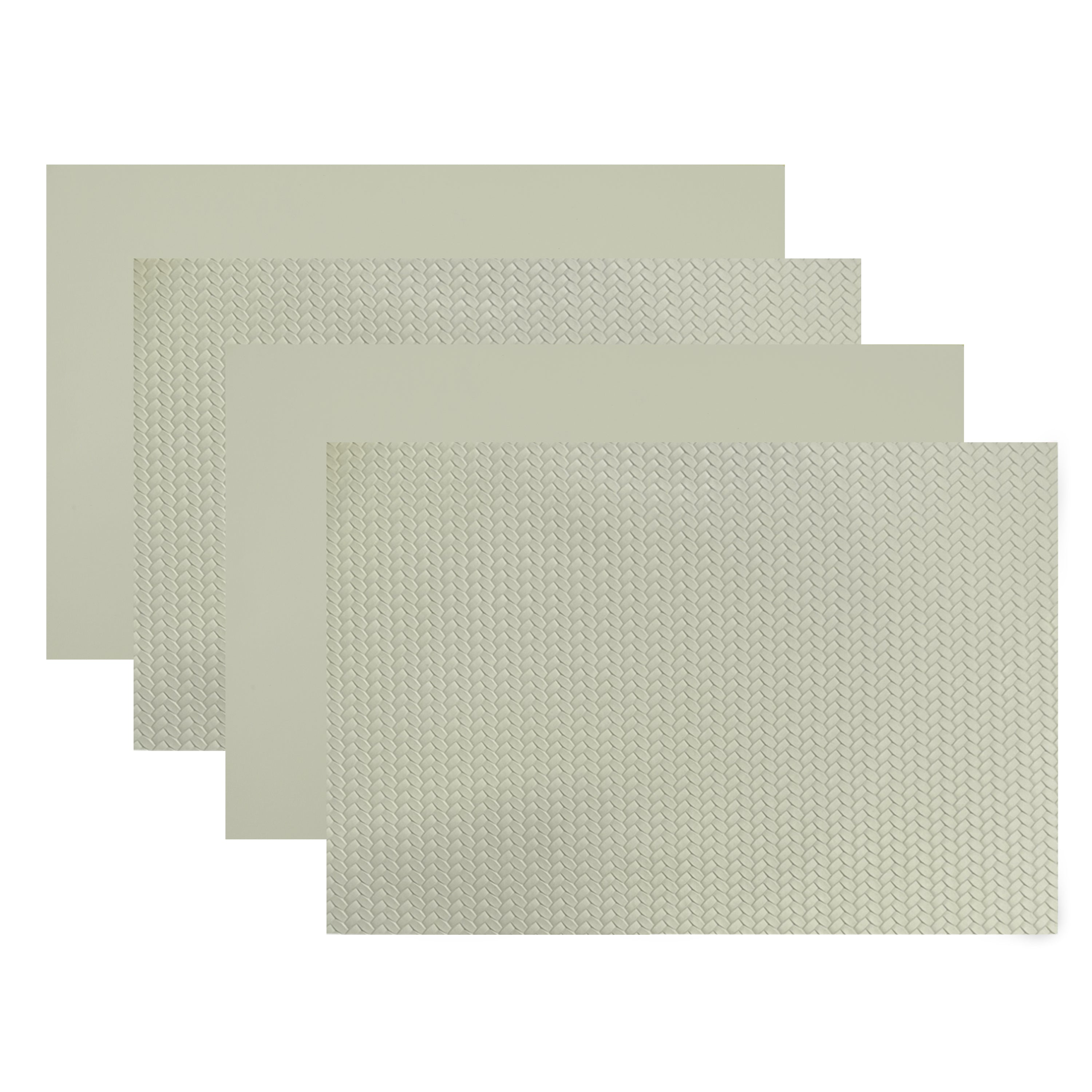 Dainty Home Bellagio Reversible Premium Faux Leather 12" x 18" Rectangular Placemats Set of 4
