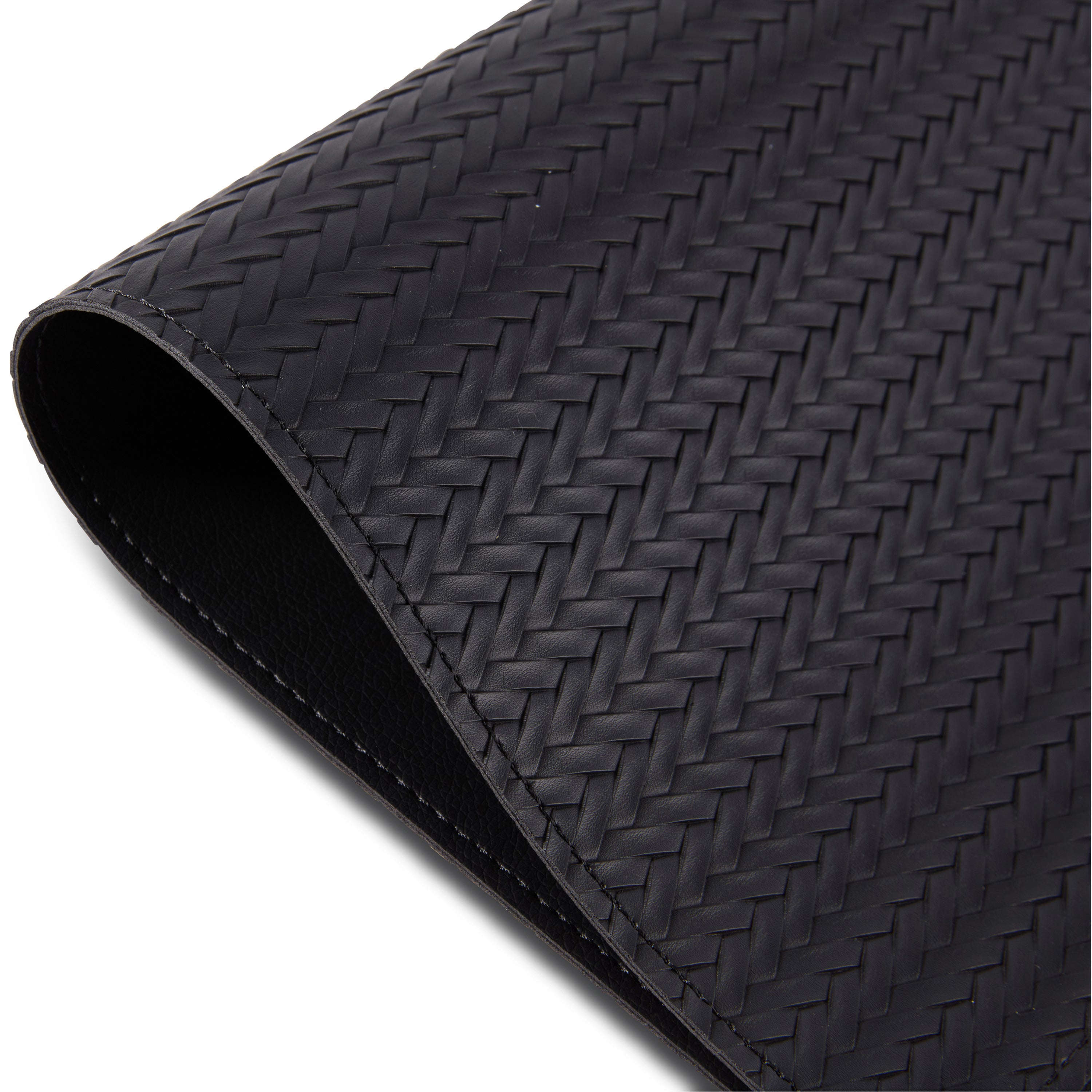 Dainty Home Hudson Premium Vegan Leather Reversible 2 Pattern 12" x 18" Rectangular Placemat Set Of 4