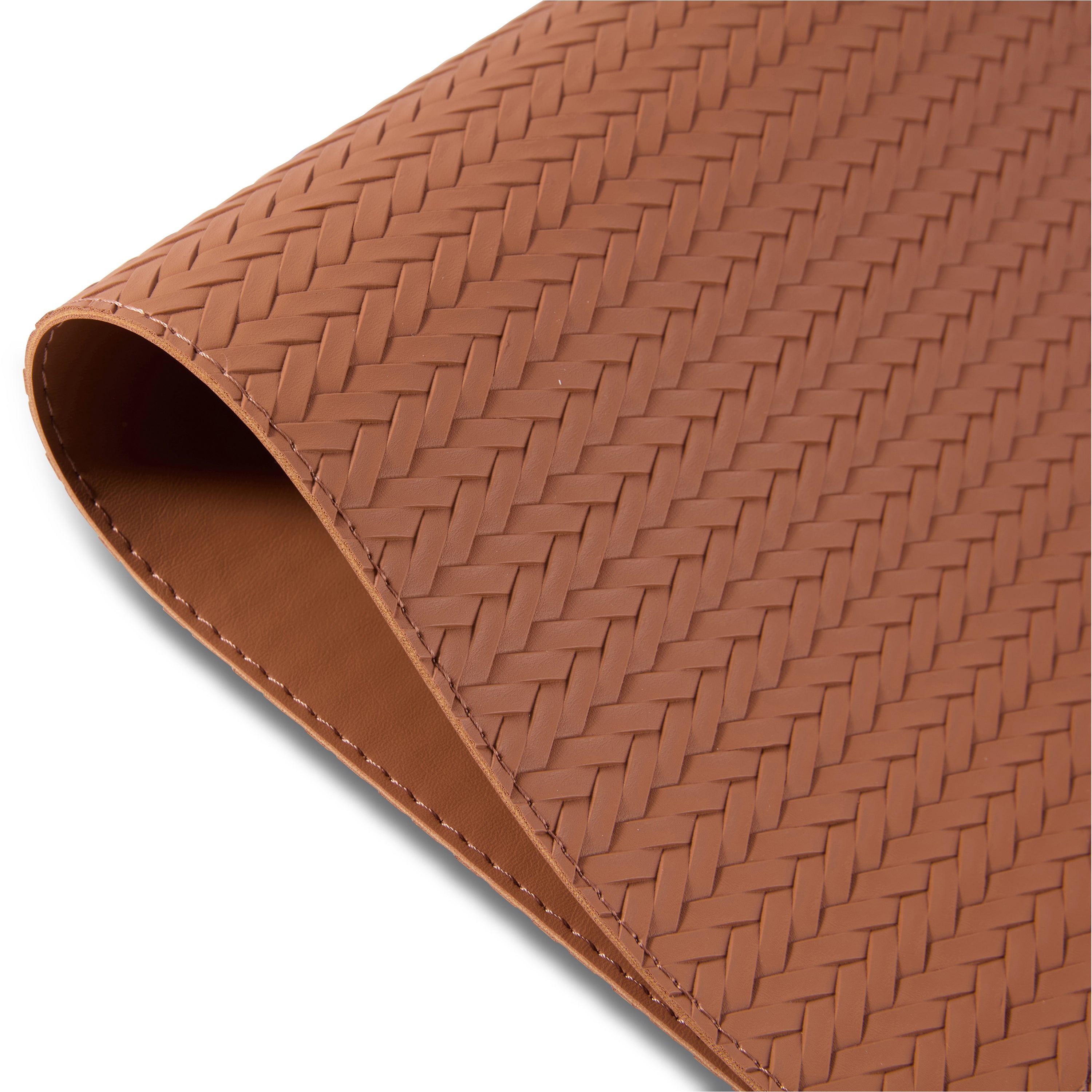 Dainty Home Hudson Premium Vegan Leather Reversible 2 Pattern 12" x 18" Rectangular Placemat Set Of 4