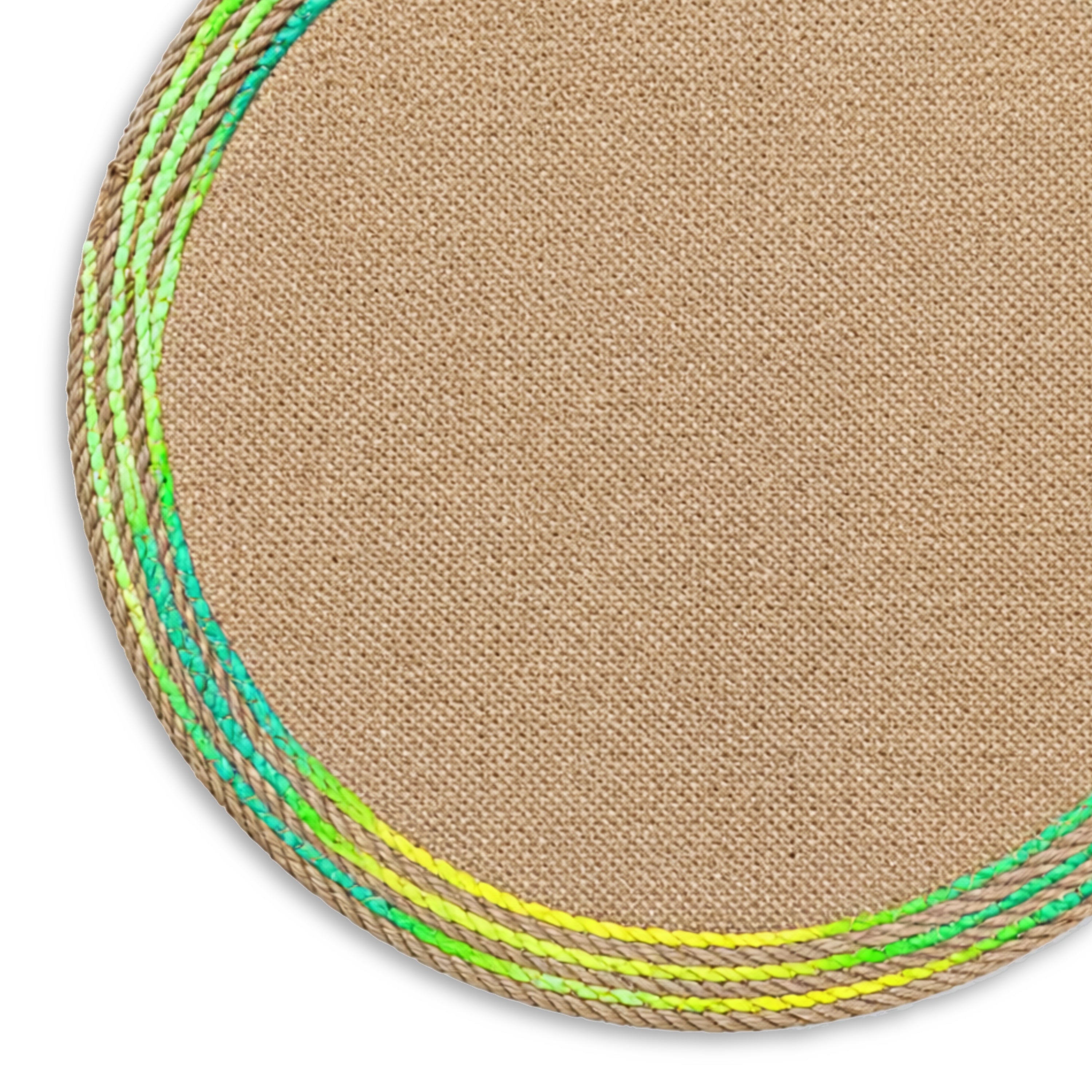 Dainty Home Key West 15" Round Natural Jute Multicolor Placemats Set of 4 - Durable Table Mat