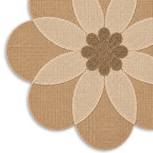 Load image into Gallery viewer, Dainty Home Maui 15" Flower Shaped Natural Jute and Paper Placemats Set of 4 - Durable Table Mats
