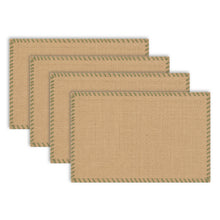 Load image into Gallery viewer, Dainty Home Neves 12" x 18" Rectangular Shaped Natural Jute Placemats Set of 4 - Durable Table Mats
