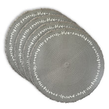 Load image into Gallery viewer, Dainty Home Petals 15" Round Woven Placemats Set of 4 - Durable and Non-Slip Table Mats
