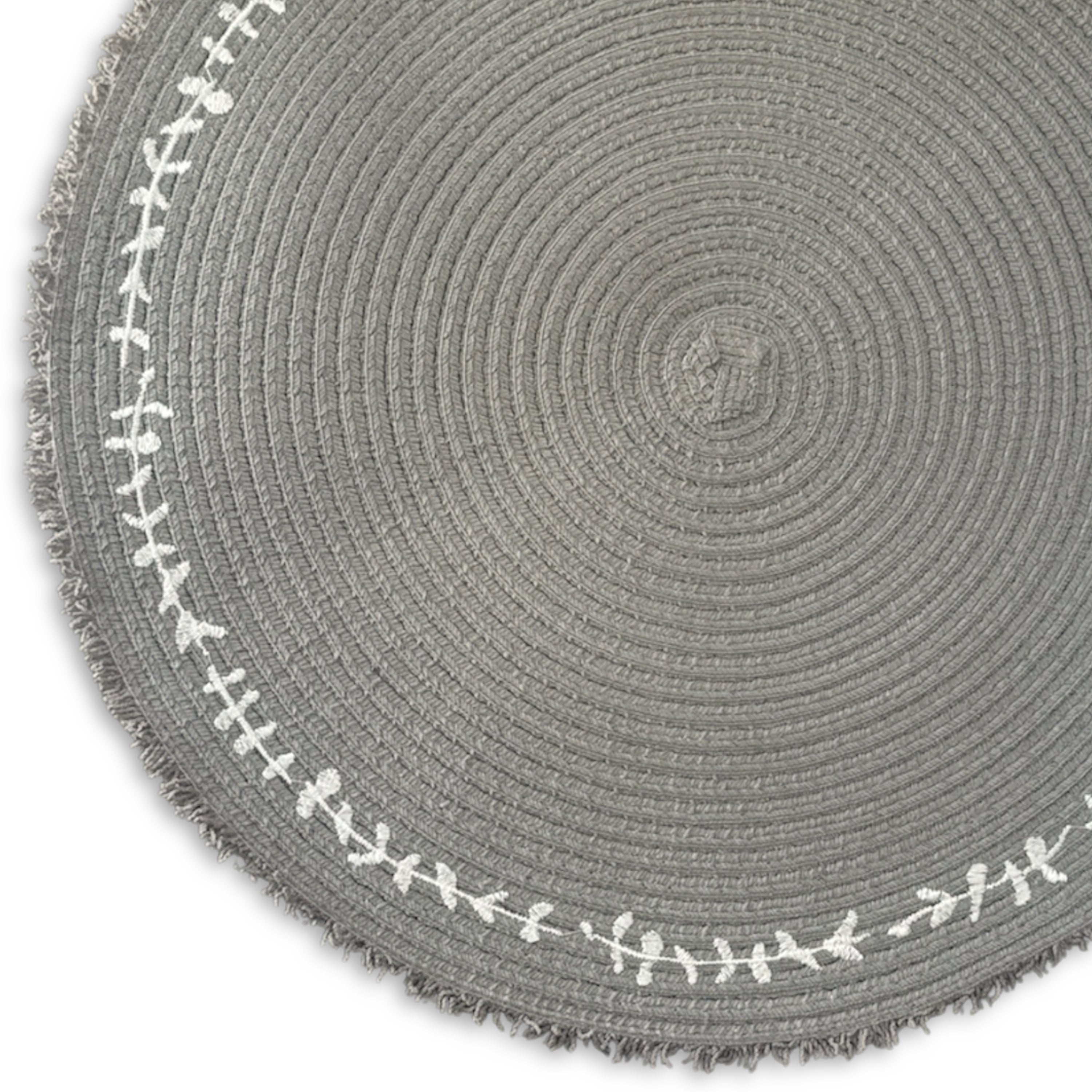 Dainty Home Petals 15" Round Woven Placemats Set of 4 - Durable and Non-Slip Table Mats