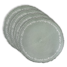 Load image into Gallery viewer, Dainty Home Petals 15" Round Woven Placemats Set of 4 - Durable and Non-Slip Table Mats
