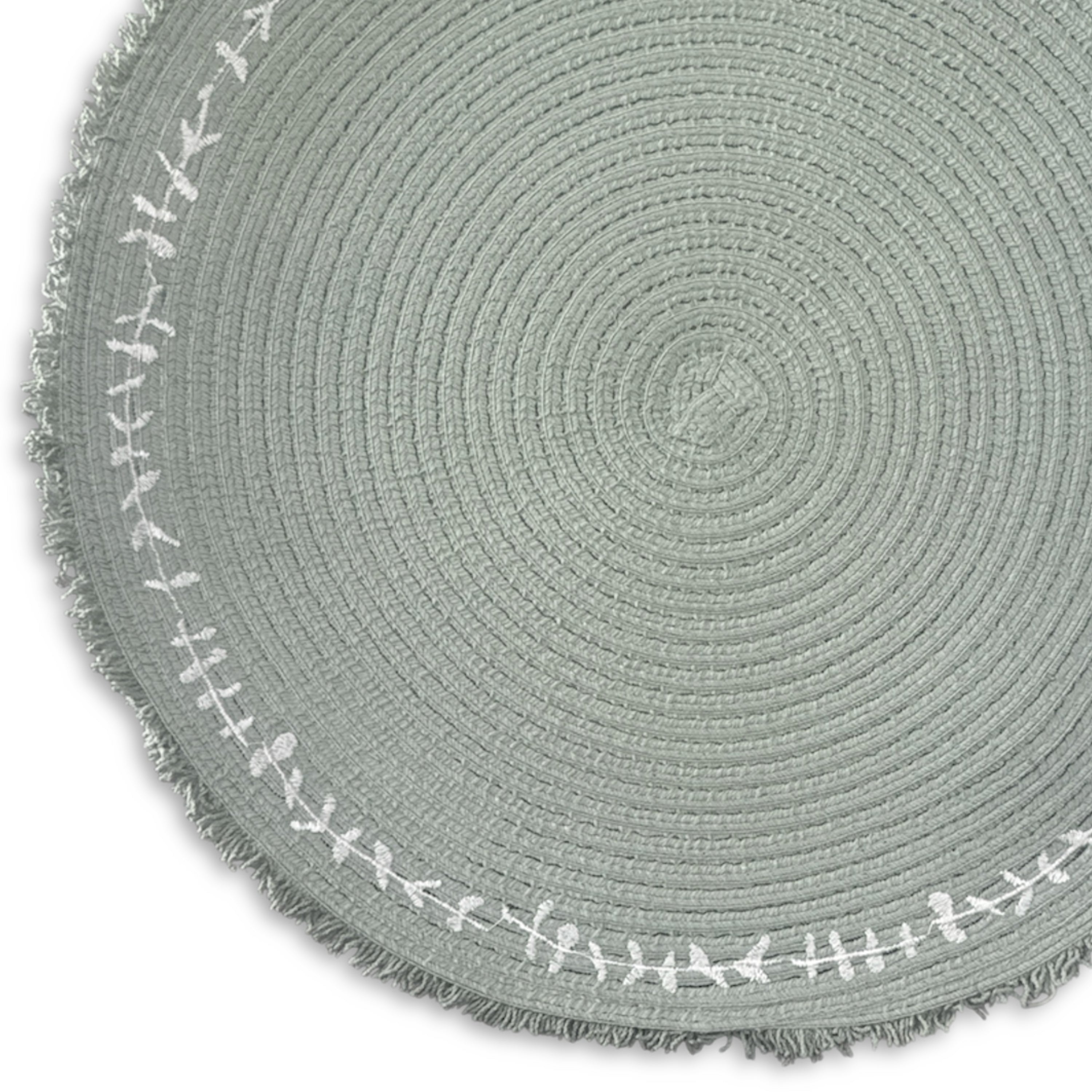 Dainty Home Petals 15" Round Woven Placemats Set of 4 - Durable and Non-Slip Table Mats