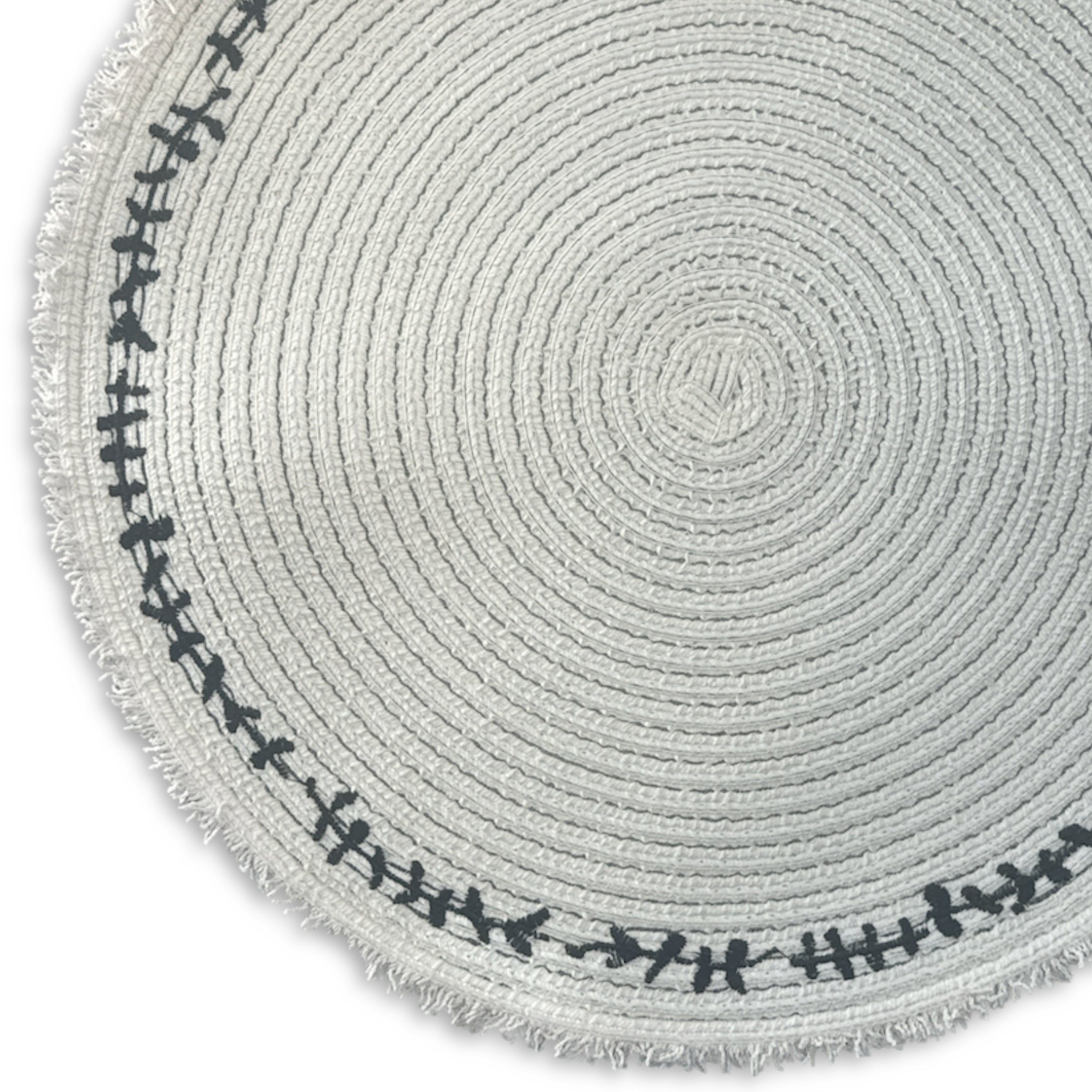 Dainty Home Petals 15" Round Woven Placemats Set of 4 - Durable and Non-Slip Table Mats
