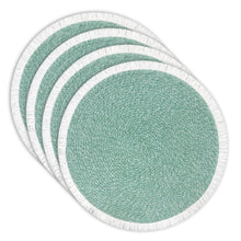 Load image into Gallery viewer, Dainty Home Tijuana 15" Round Woven Placemats with Fringe Detail, Set of 4 – Durable &amp; Reversible

