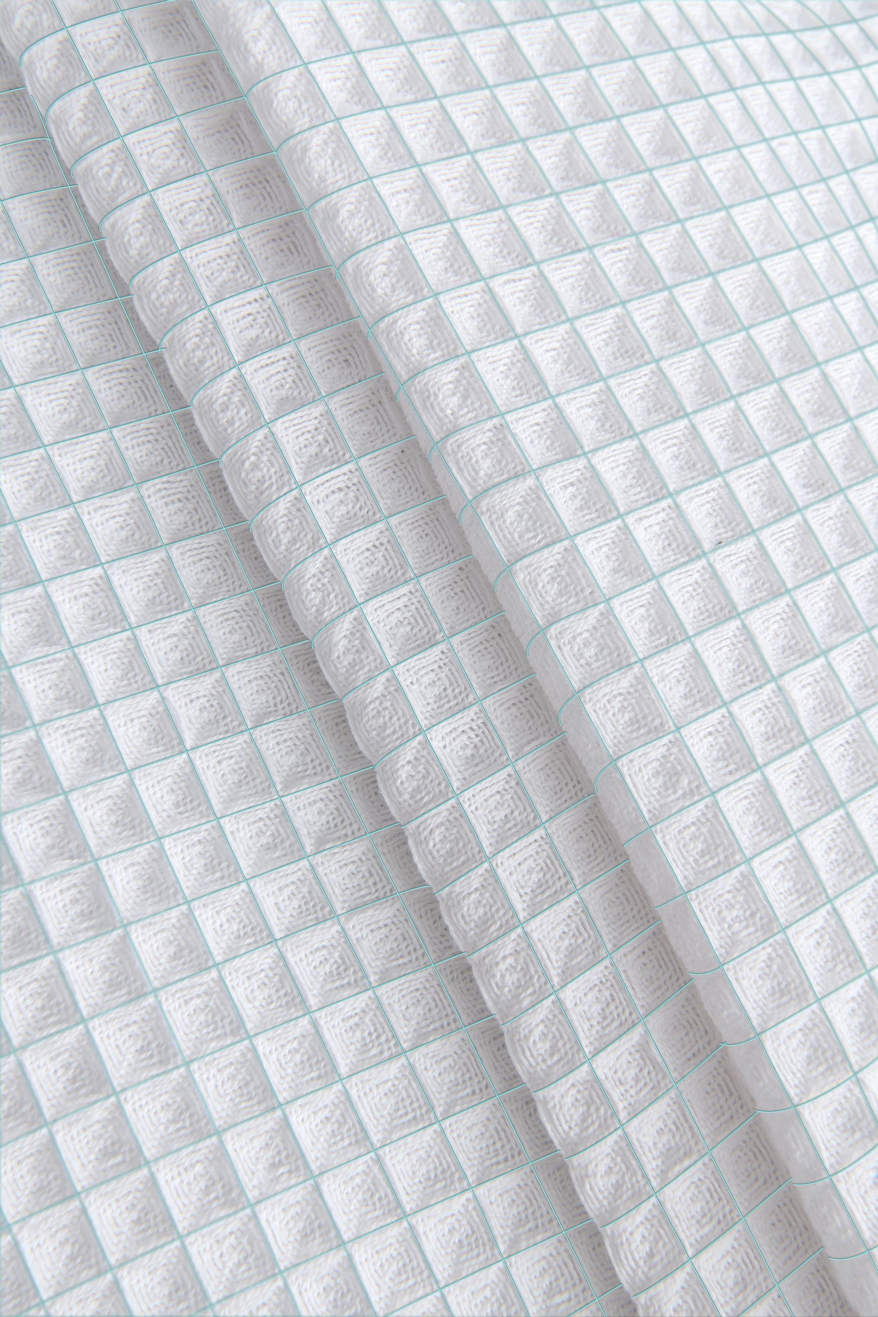 Dainty Home Piazza 100% Cotton Textured Waffle Weaved Solid Cotton Fabric 70" x 72" Shower Curtain