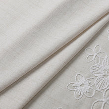 Load image into Gallery viewer, Dainty Home Ophelia Floral Scalloped Embroidered Textured Soft Linen Textured Fabric Shower Curtain, 72" x 72"
