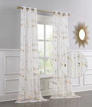 Load image into Gallery viewer, Dainty Home Chloe Linen Textured Metallic Light Filtering Grommet Curtain Panel Pair
