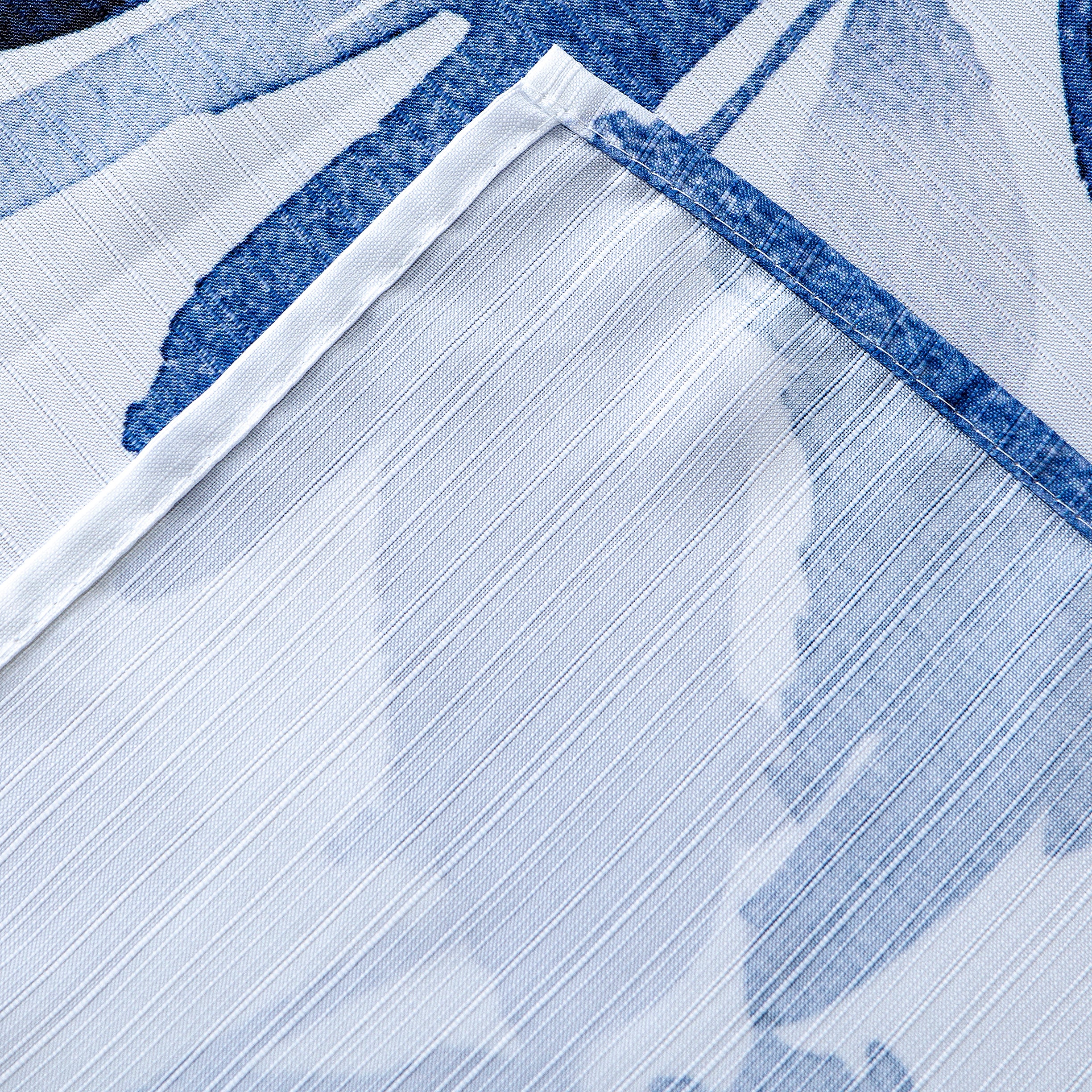 Dainty Home Blue Florals Printed Fabric 3D Designed Textured Fabric Shower Curtain 70" x 72"