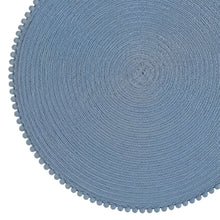 Load image into Gallery viewer, Dainty Home Pom Pom 15" Round Woven Placemats Set of 6 - Durable, Reversible &amp; Non-Slip Table Mats
