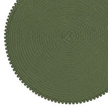 Load image into Gallery viewer, Dainty Home Pom Pom 15" Round Woven Placemats Set of 6 - Durable, Reversible &amp; Non-Slip Table Mats
