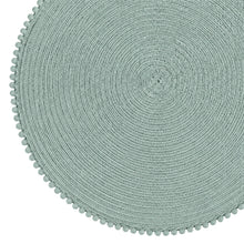 Load image into Gallery viewer, Dainty Home Pom Pom 15" Round Woven Placemats Set of 6 - Durable, Reversible &amp; Non-Slip Table Mats
