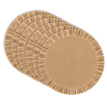 Load image into Gallery viewer, Dainty Home Tahiti 15" Round Natural Jute and Woven Paper Placemats Set of 6 - Durable Table Mats
