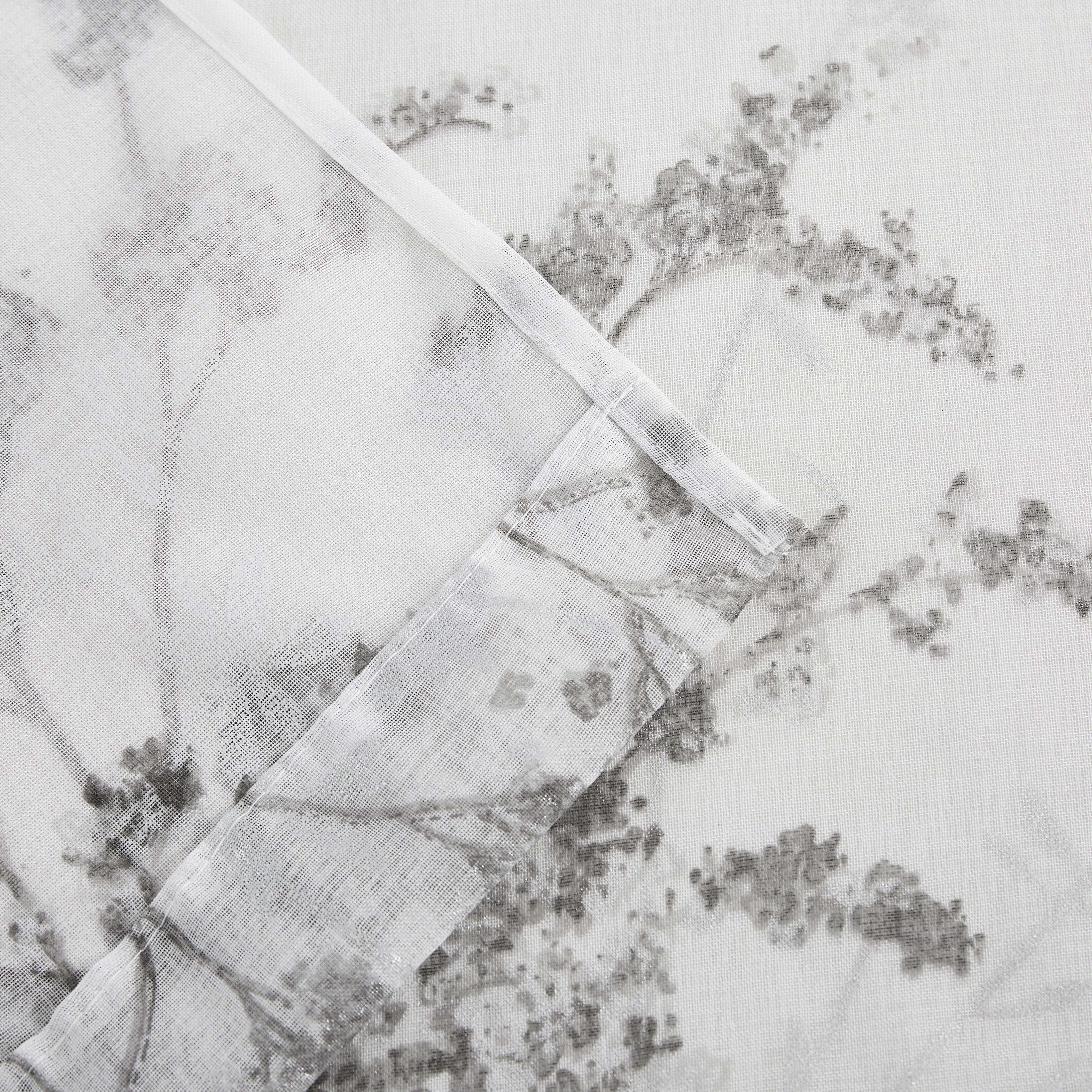 Dainty Home Jessica Linen Textured Metallic Fabric Shower Curtain with 12 Matching Hooks 70" x 72"