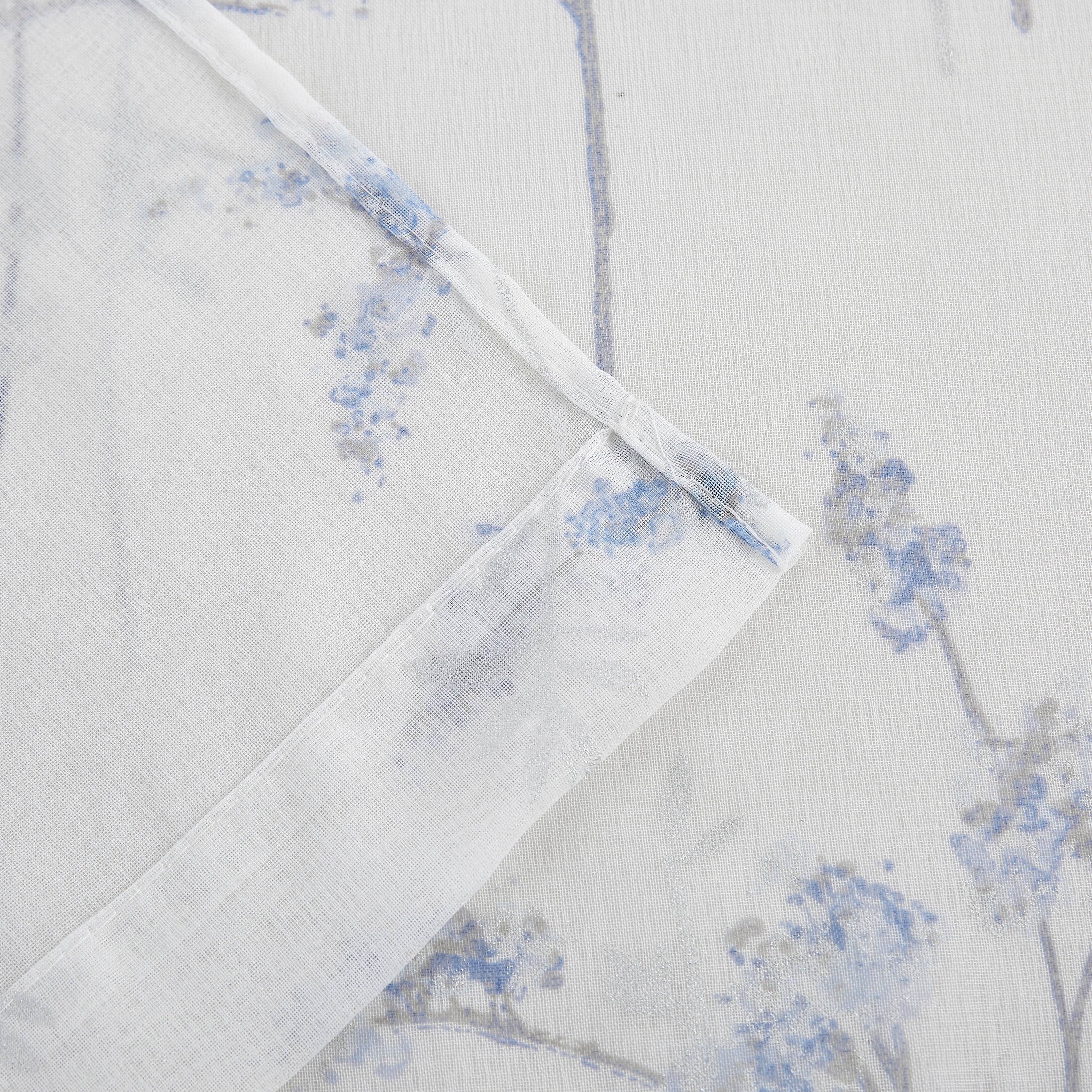 Dainty Home Jessica Linen Textured Metallic Fabric Shower Curtain with 12 Matching Hooks 70" x 72"