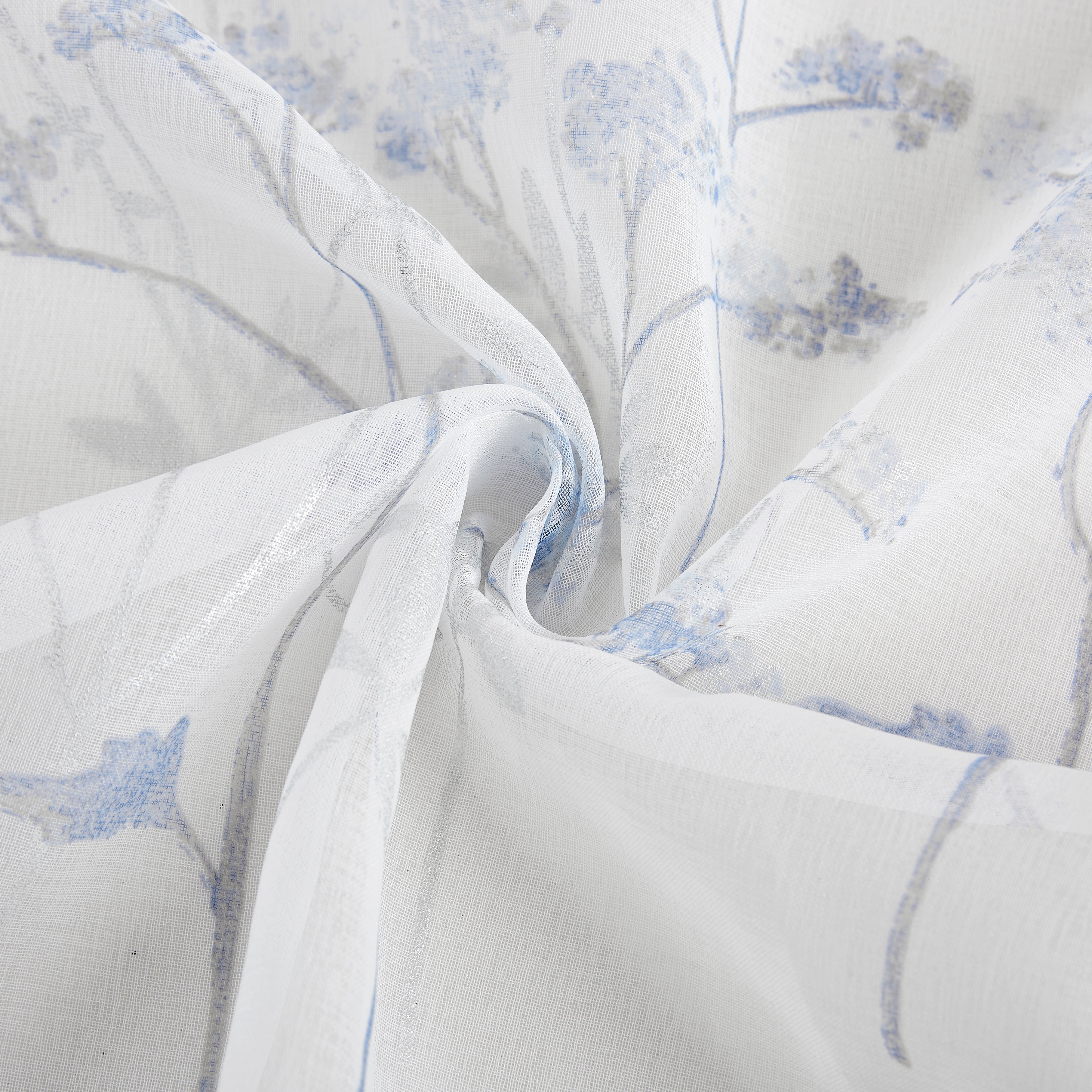 Dainty Home Jessica Linen Textured Metallic Fabric Shower Curtain with 12 Matching Hooks 70" x 72"
