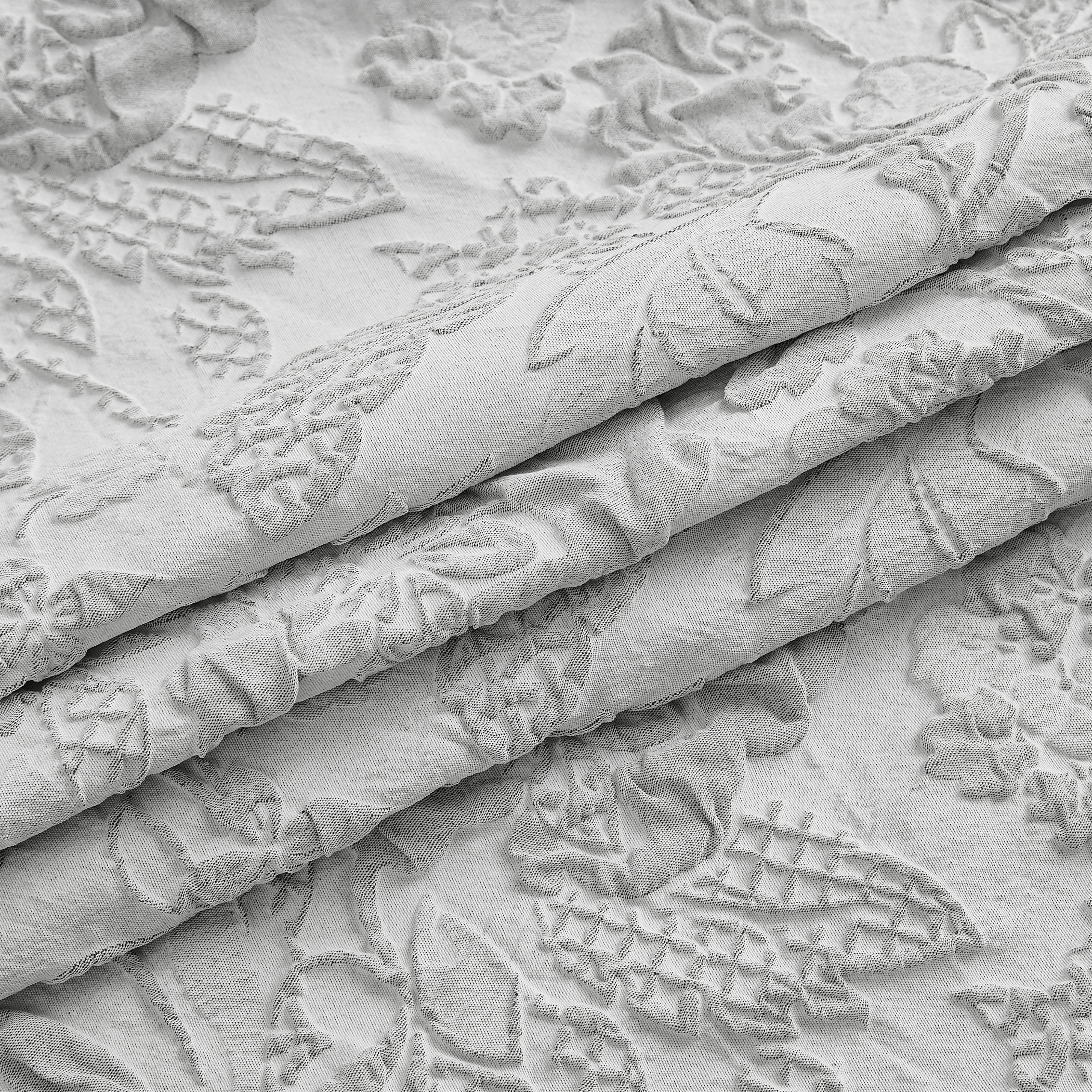 Dainty Home Anais Heavy Sculpted Jacquard Floral Textured Polyester Fabric Shower Curtain, 72" x 72"