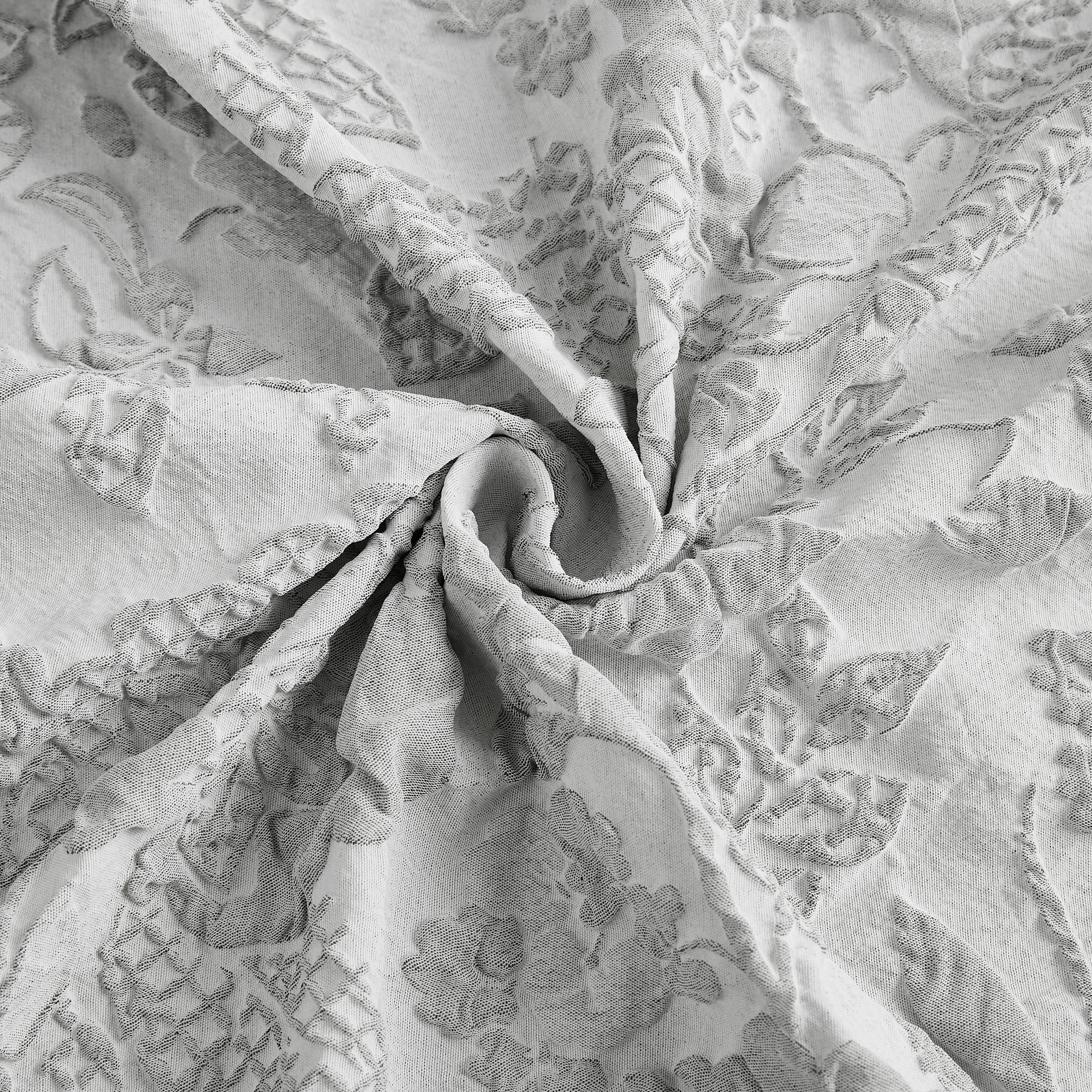 Dainty Home Anais Heavy Sculpted Jacquard Floral Textured Polyester Fabric Shower Curtain, 72" x 72"