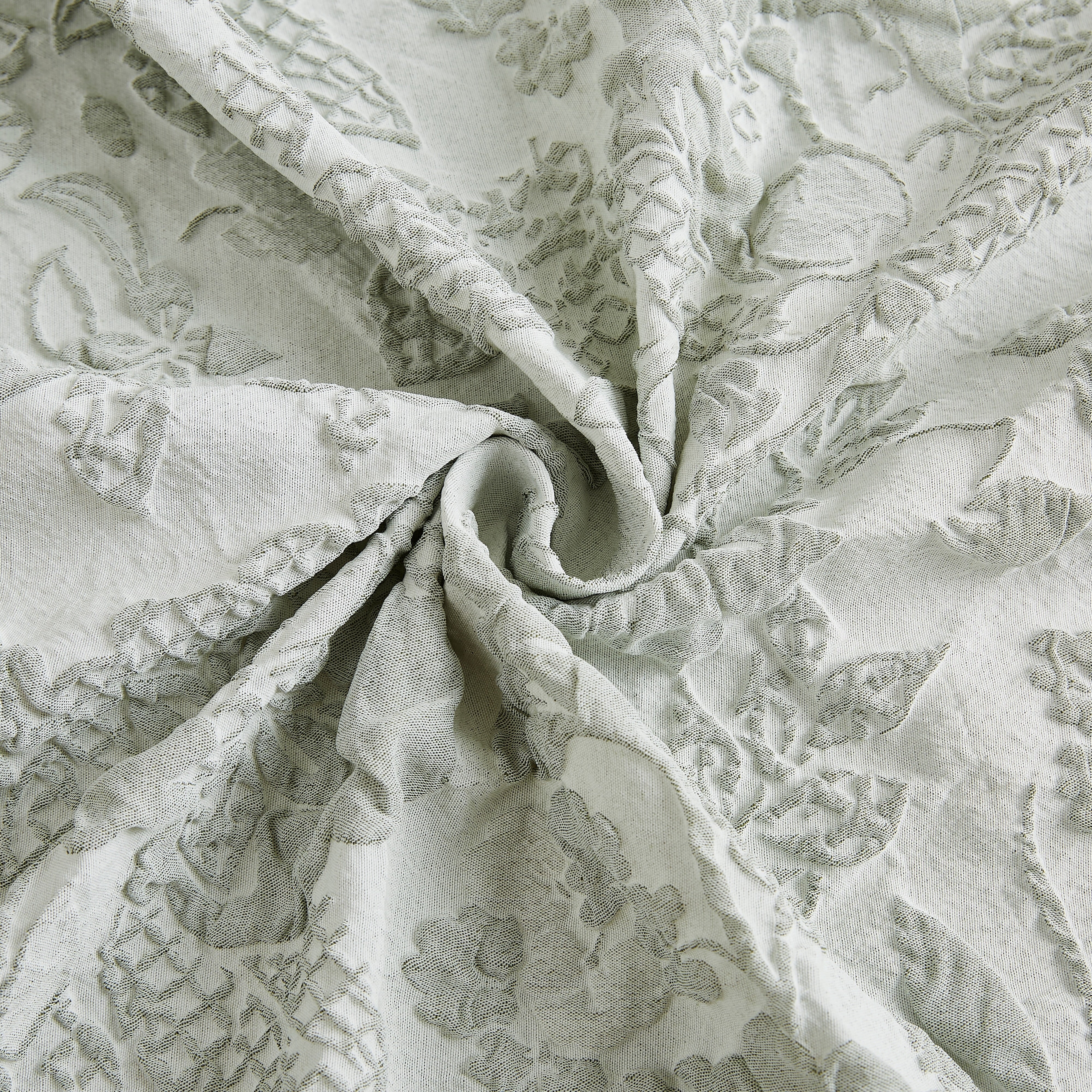 Dainty Home Anais Heavy Sculpted Jacquard Floral Textured Polyester Fabric Shower Curtain, 72" x 72"