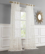 Load image into Gallery viewer, Dainty Home Cecily Linen Textured Metallic Light Filtering Grommet Curtain Panel Pair

