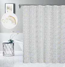 Load image into Gallery viewer, Dainty Home Clarissa Linen Textured Metallic Fabric Shower Curtain with 12 Matching Hooks 70" x 72"
