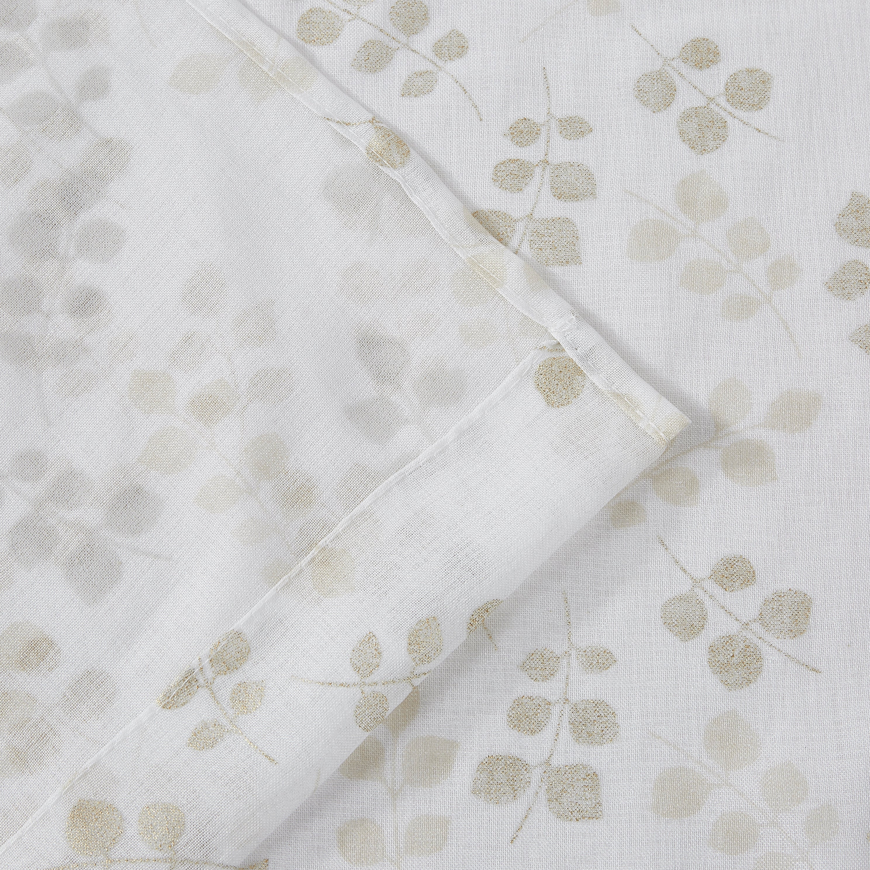 Dainty Home Clarissa Linen Textured Metallic Fabric Shower Curtain with 12 Matching Hooks 70" x 72"