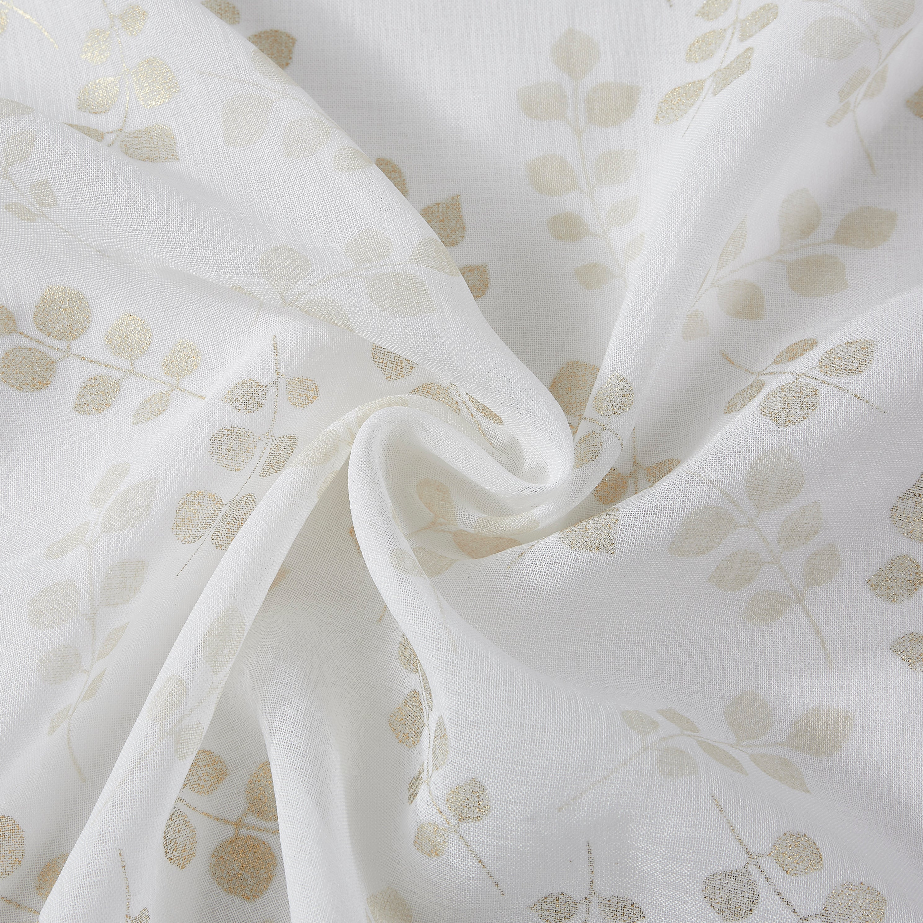 Dainty Home Clarissa Linen Textured Metallic Fabric Shower Curtain with 12 Matching Hooks 70" x 72"