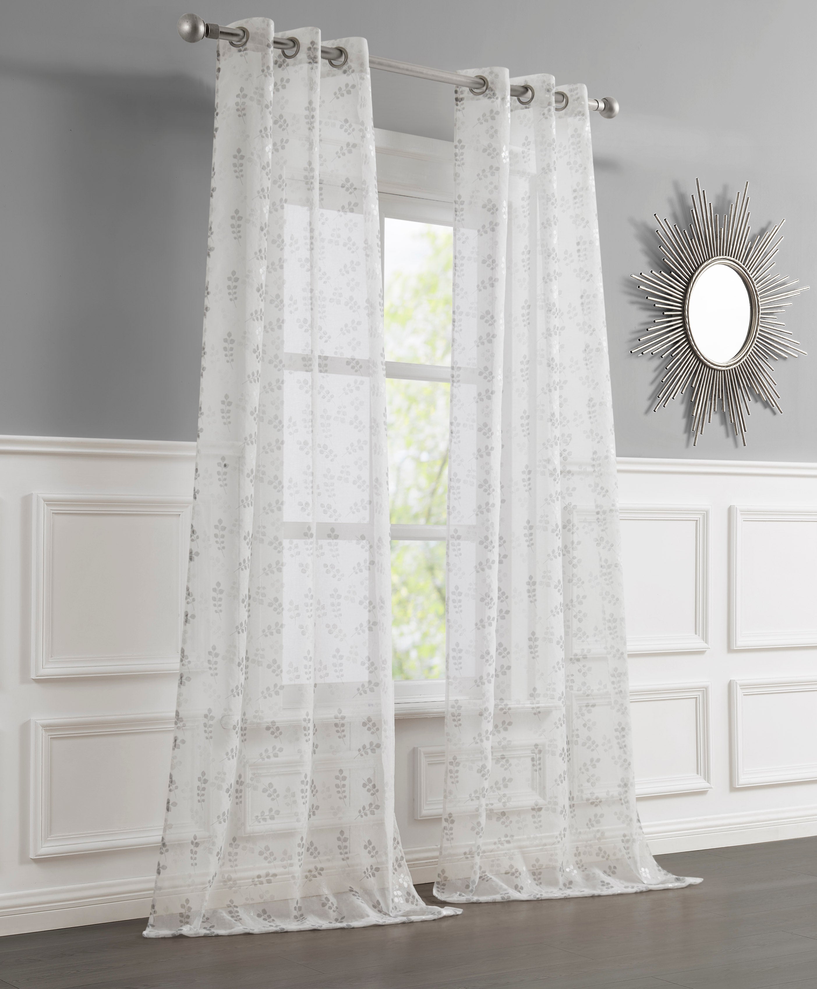 Dainty Home Clarissa Linen Textured Metallic Light Filtering Grommet Curtain Panel Pair