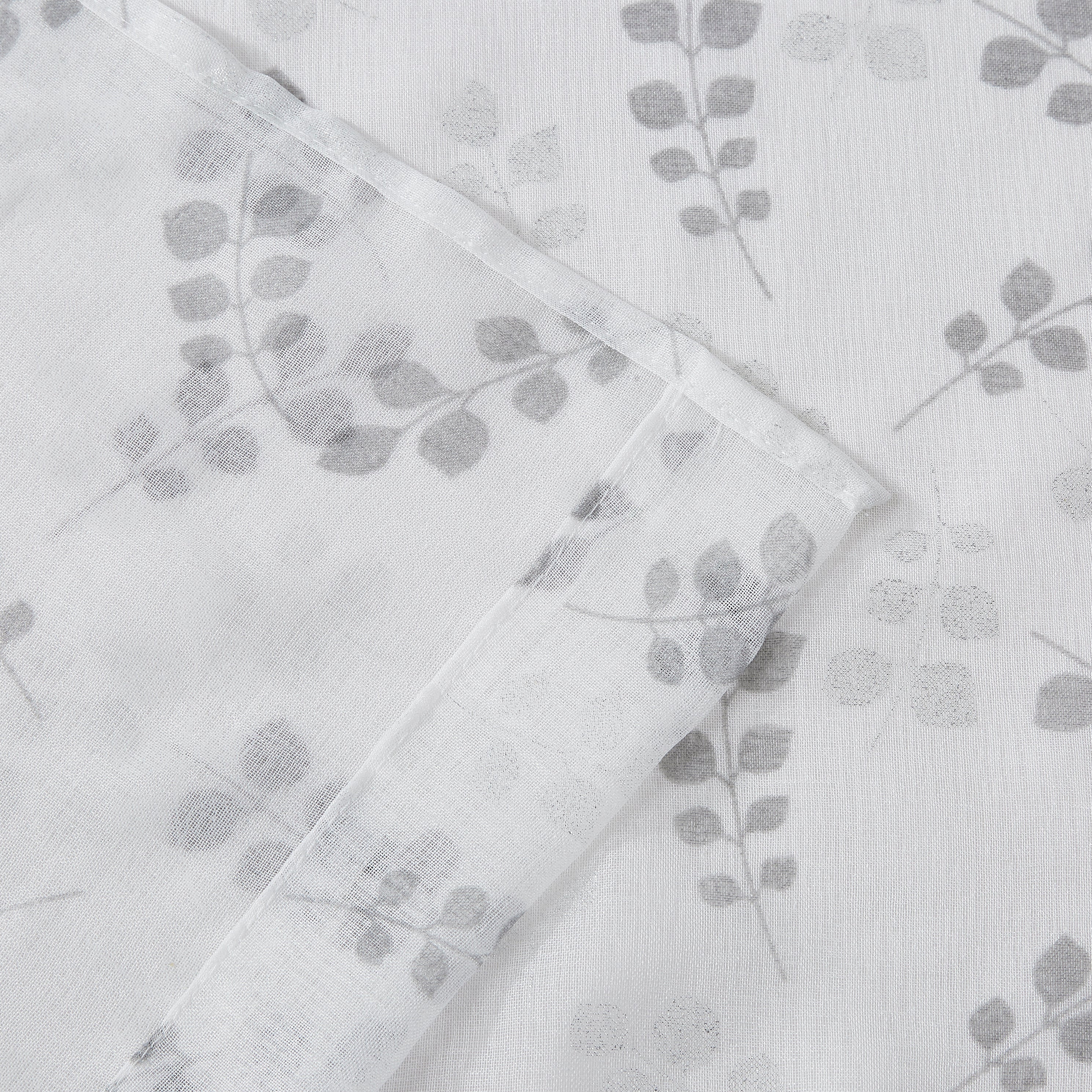 Dainty Home Clarissa Linen Textured Metallic Fabric Shower Curtain with 12 Matching Hooks 70" x 72"