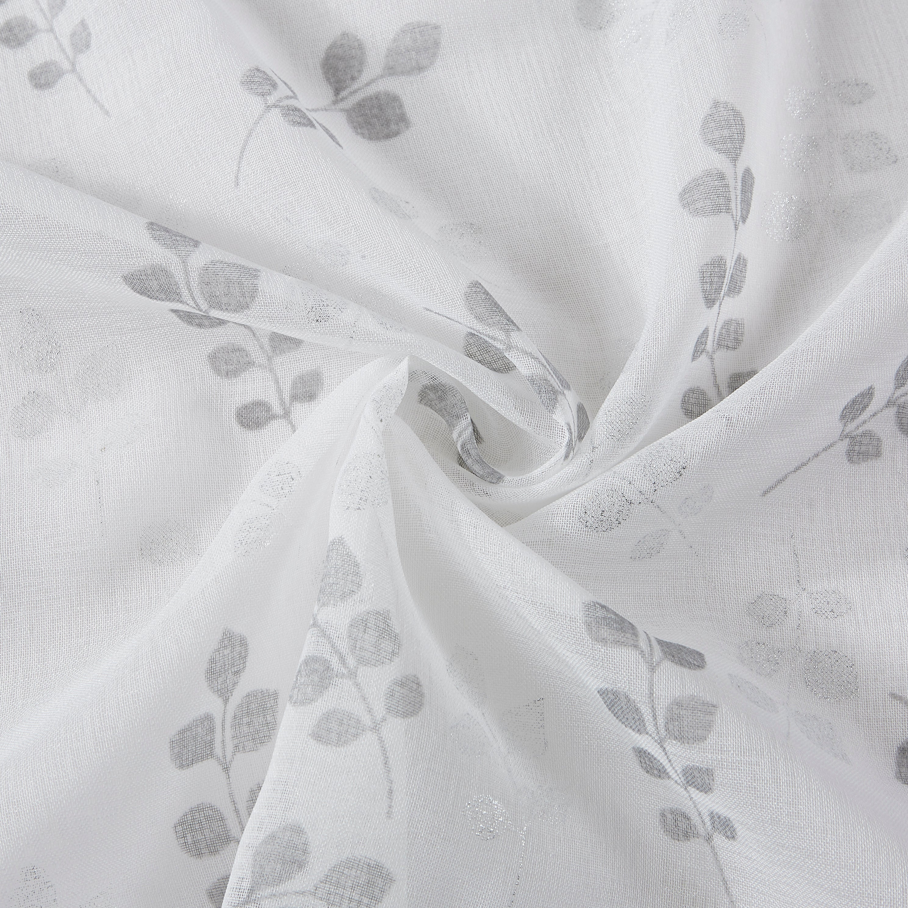 Dainty Home Clarissa Linen Textured Metallic Fabric Shower Curtain with 12 Matching Hooks 70" x 72"