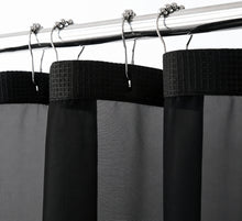 Load image into Gallery viewer, Dainty Home Complete 2 in 1 Waffle Weave Hotel Spa Style Fabric Shower Curtain Snap On/Off Waterproof Detachable Liner Set
