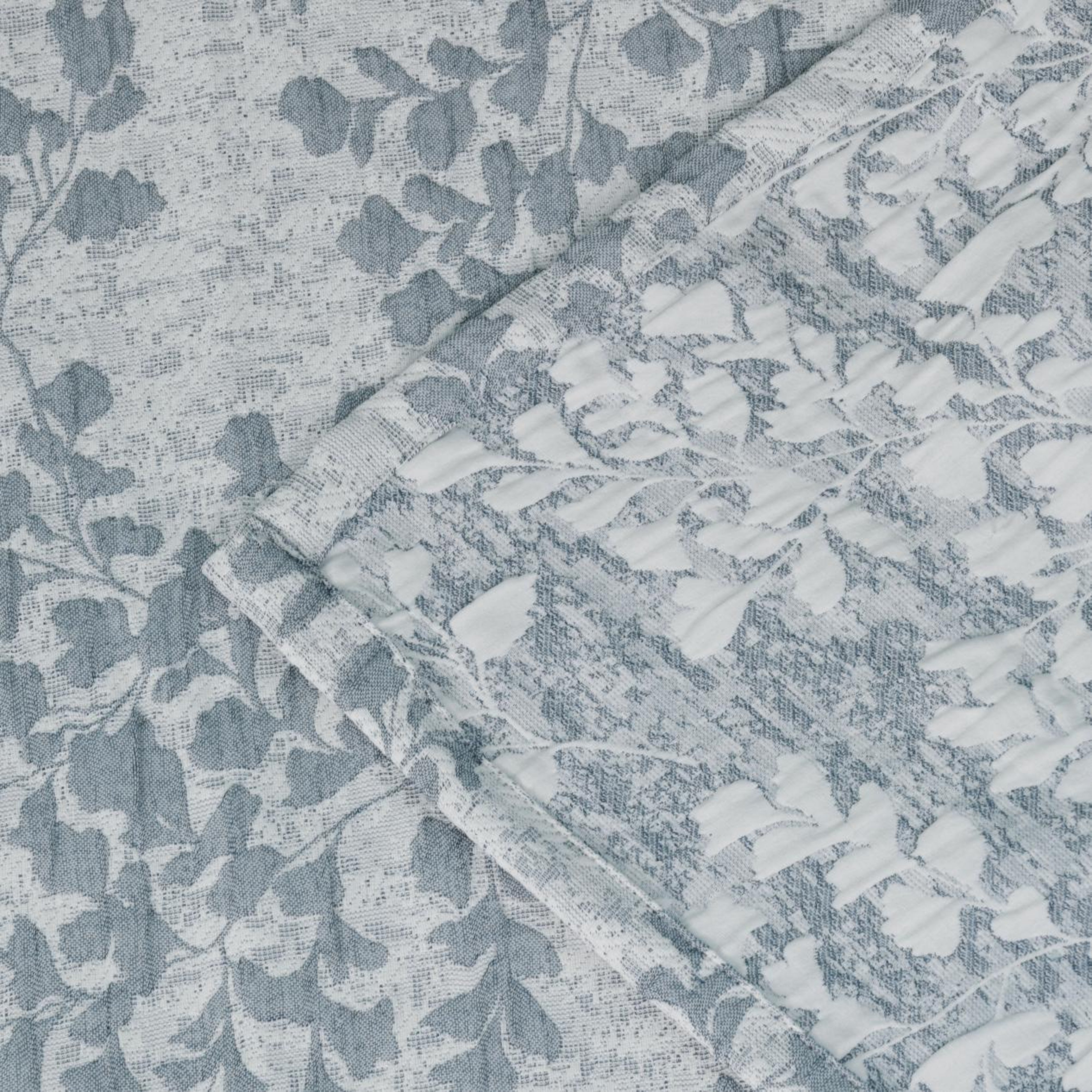 Dainty Home Heather Woven Leaf Jacquard Soft Polyester Textured Fabric Shower Curtain, 72" x 72"