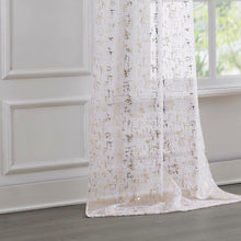 Load image into Gallery viewer, Dainty Home Lindsey Linen Textured Metallic Light Filtering Grommet Curtain Panel Pair
