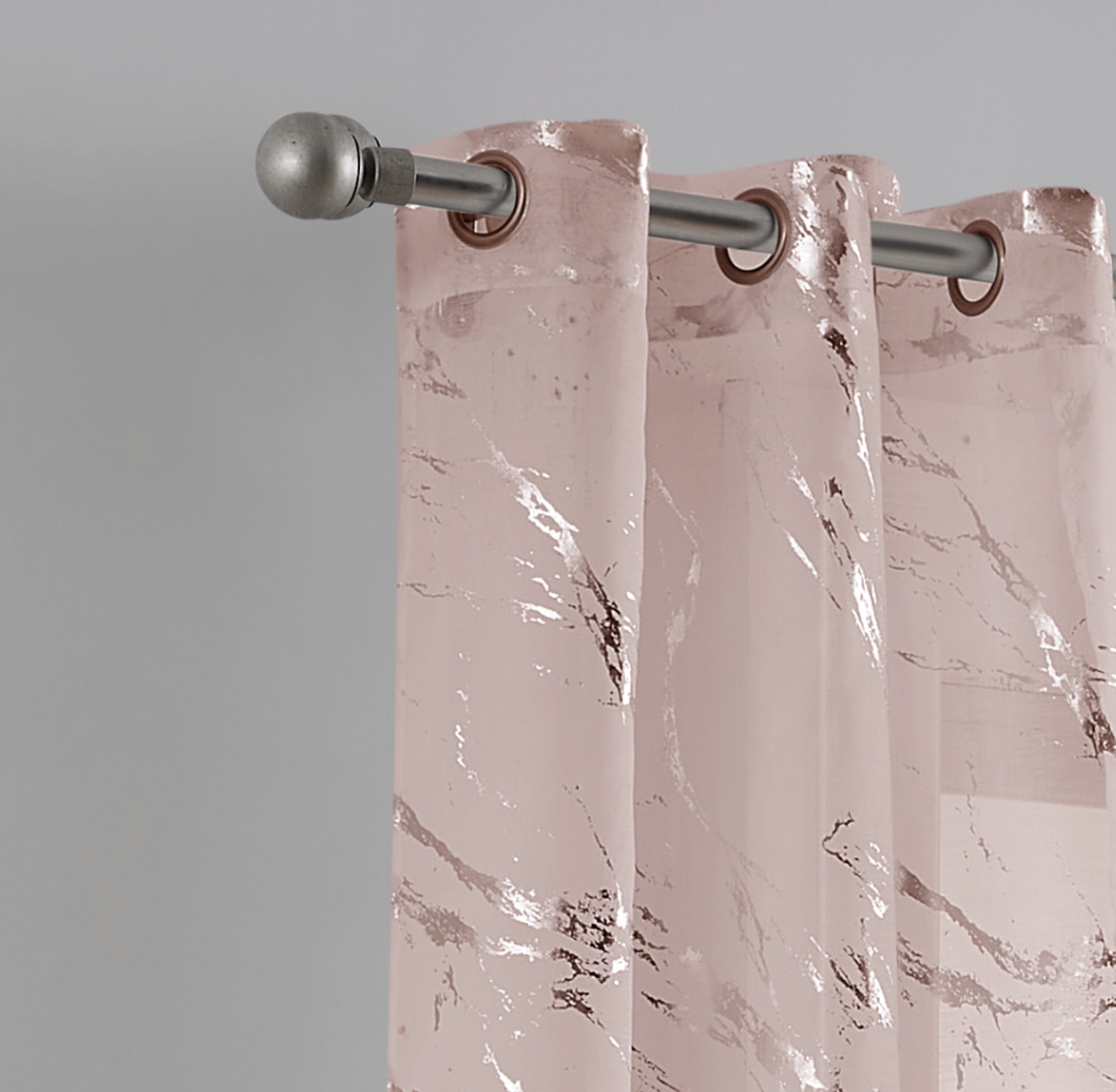 Dainty Home Chloe Linen Textured Metallic Light Filtering Grommet Curtain Panel Pair