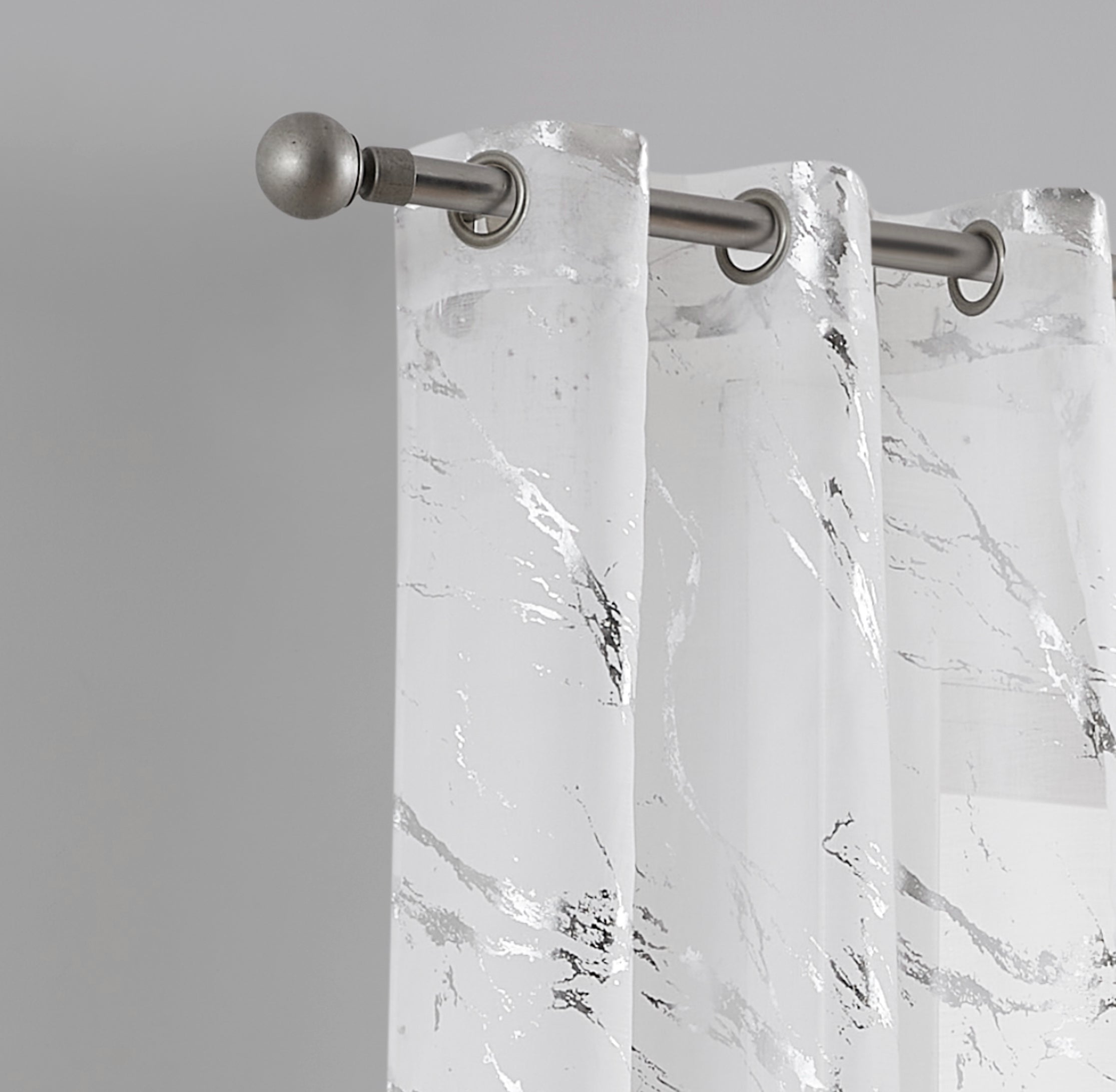 Dainty Home Chloe Linen Textured Metallic Light Filtering Grommet Curtain Panel Pair