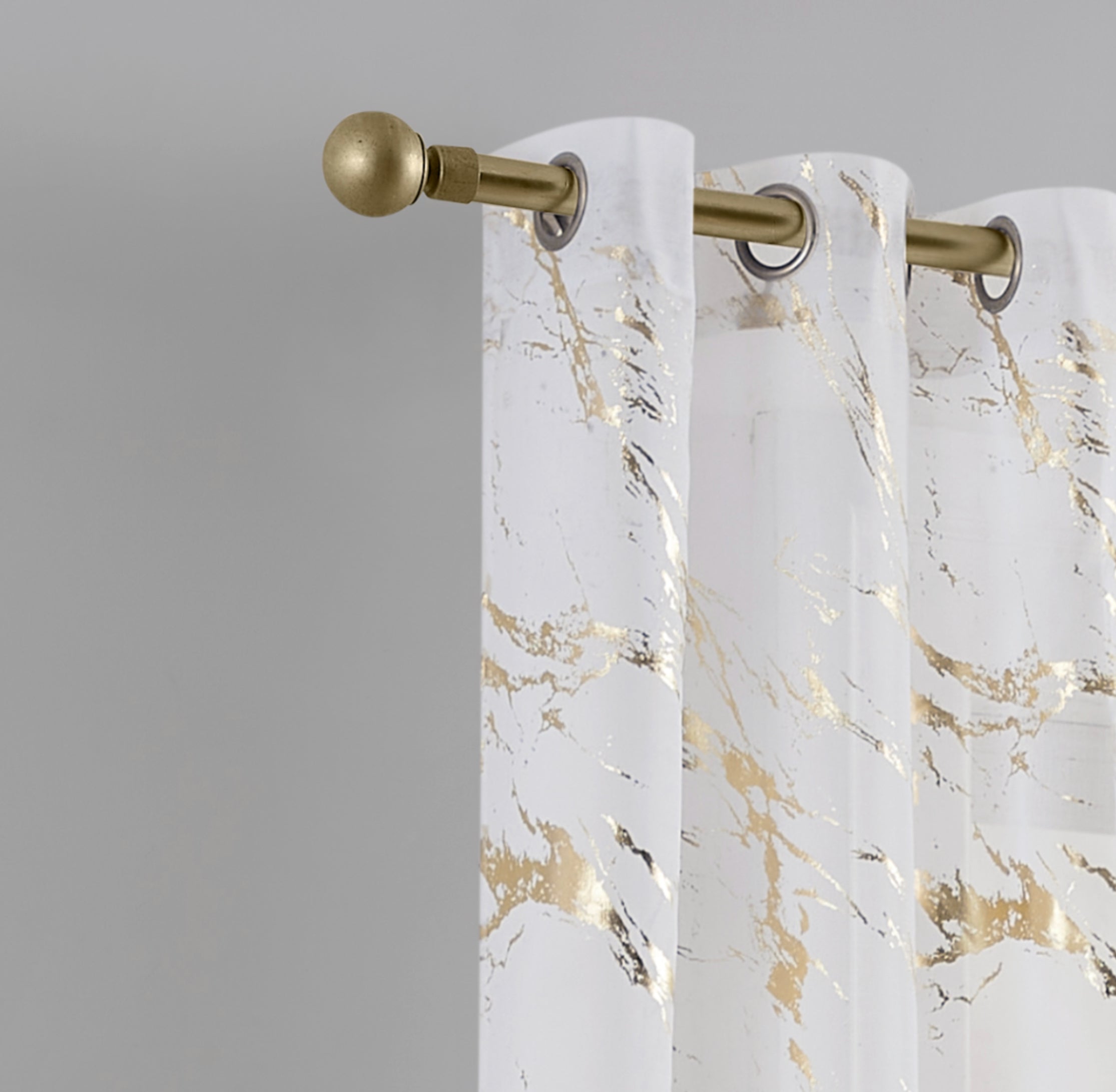 Dainty Home Chloe Linen Textured Metallic Light Filtering Grommet Curtain Panel Pair