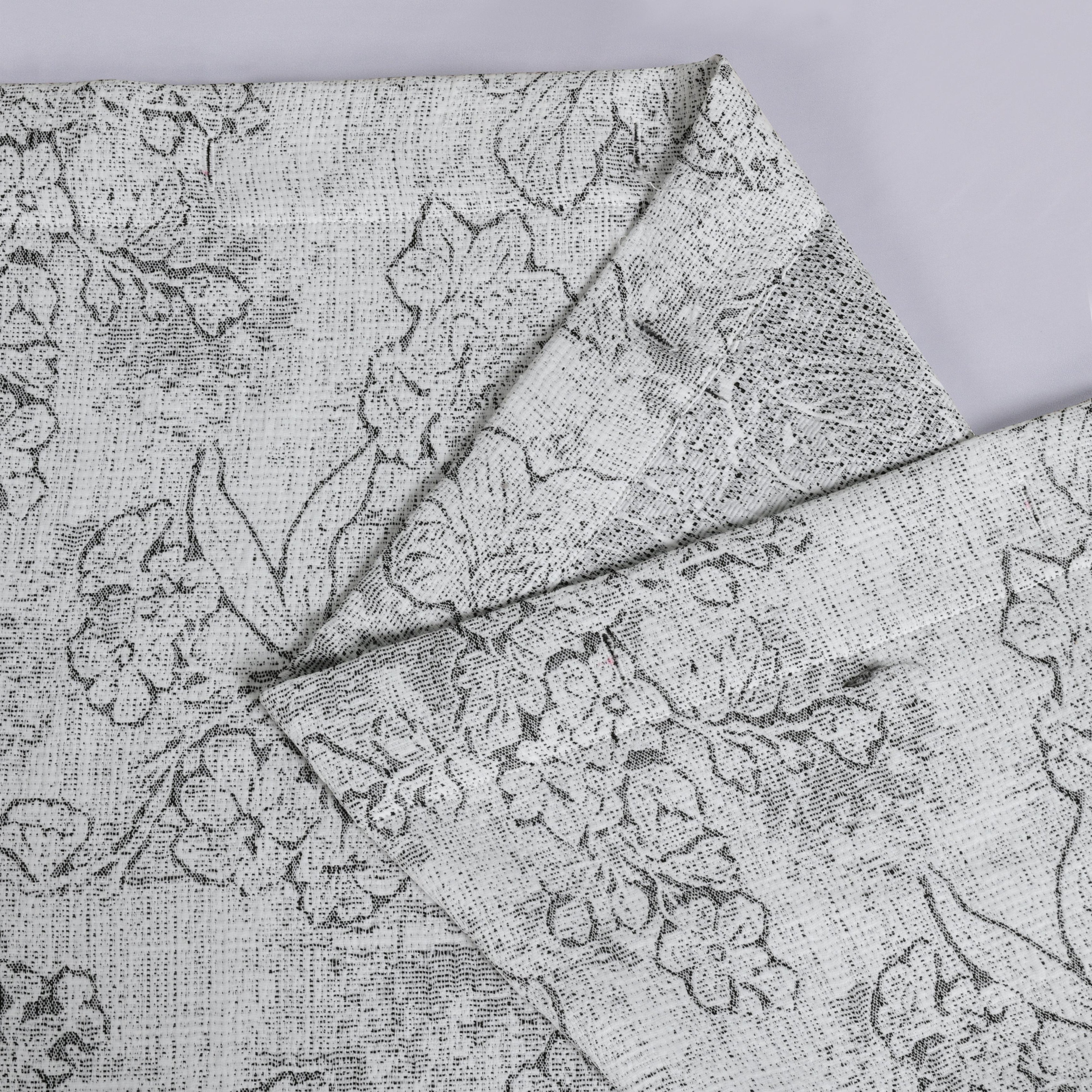 Dainty Home Shelley Heavy Jacquard Floral Textured Fabric Soft Polyester Shower Curtain, 72" x 72"