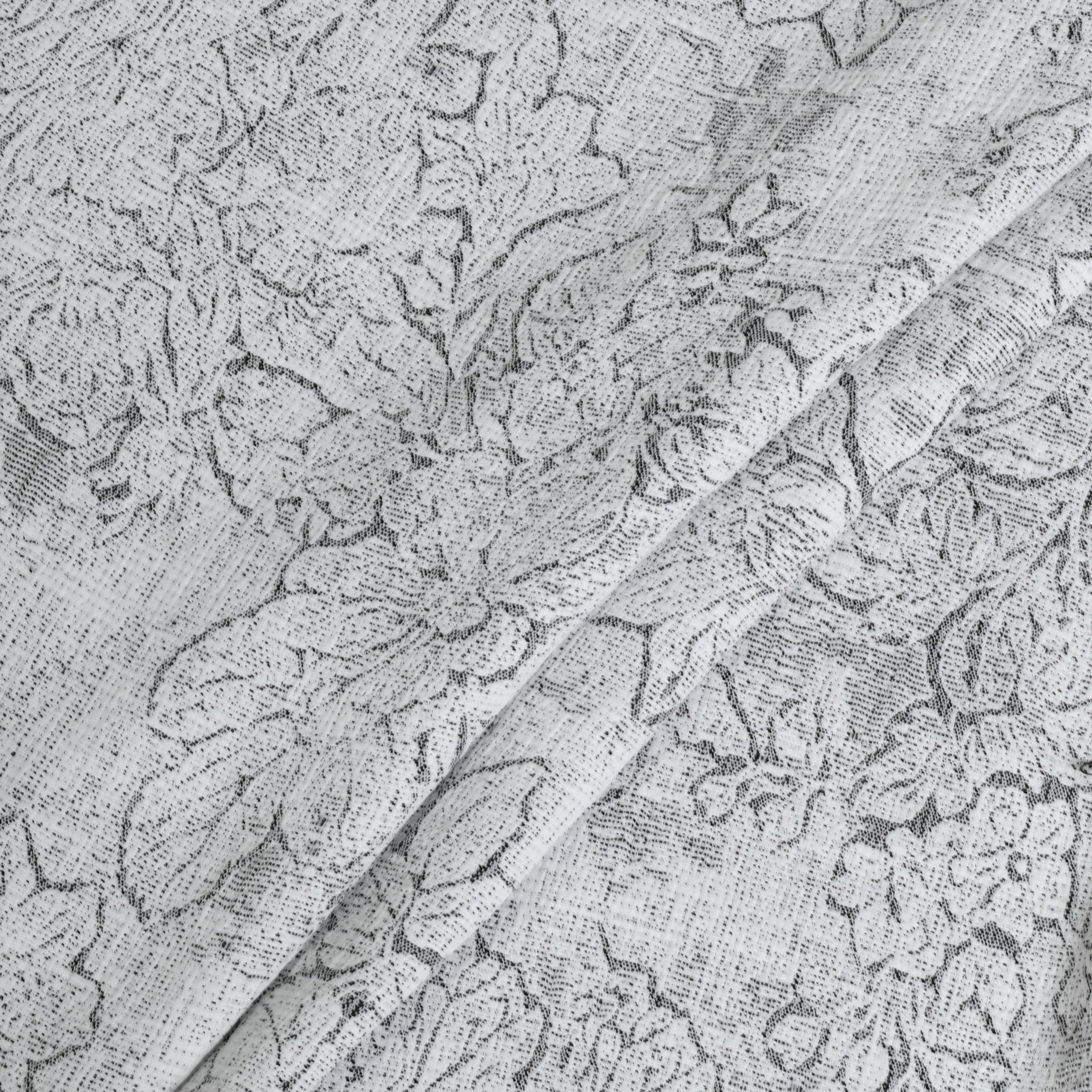 Dainty Home Shelley Heavy Jacquard Floral Textured Fabric Soft Polyester Shower Curtain, 72" x 72"