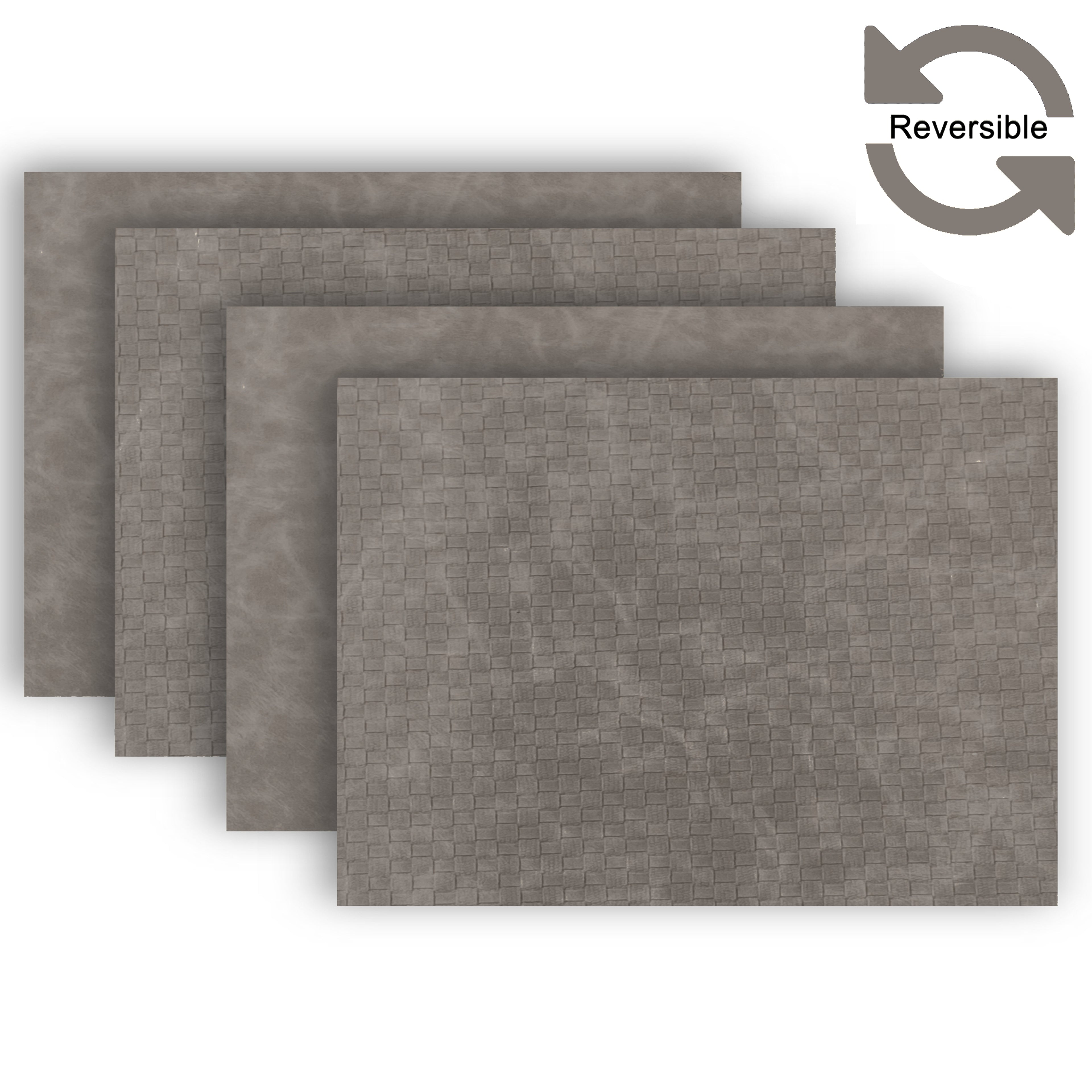 Dainty Home Sorento Faux Leather Reversible 2 Pattern 12" x 18" Rectangular Placemat Set Of 4