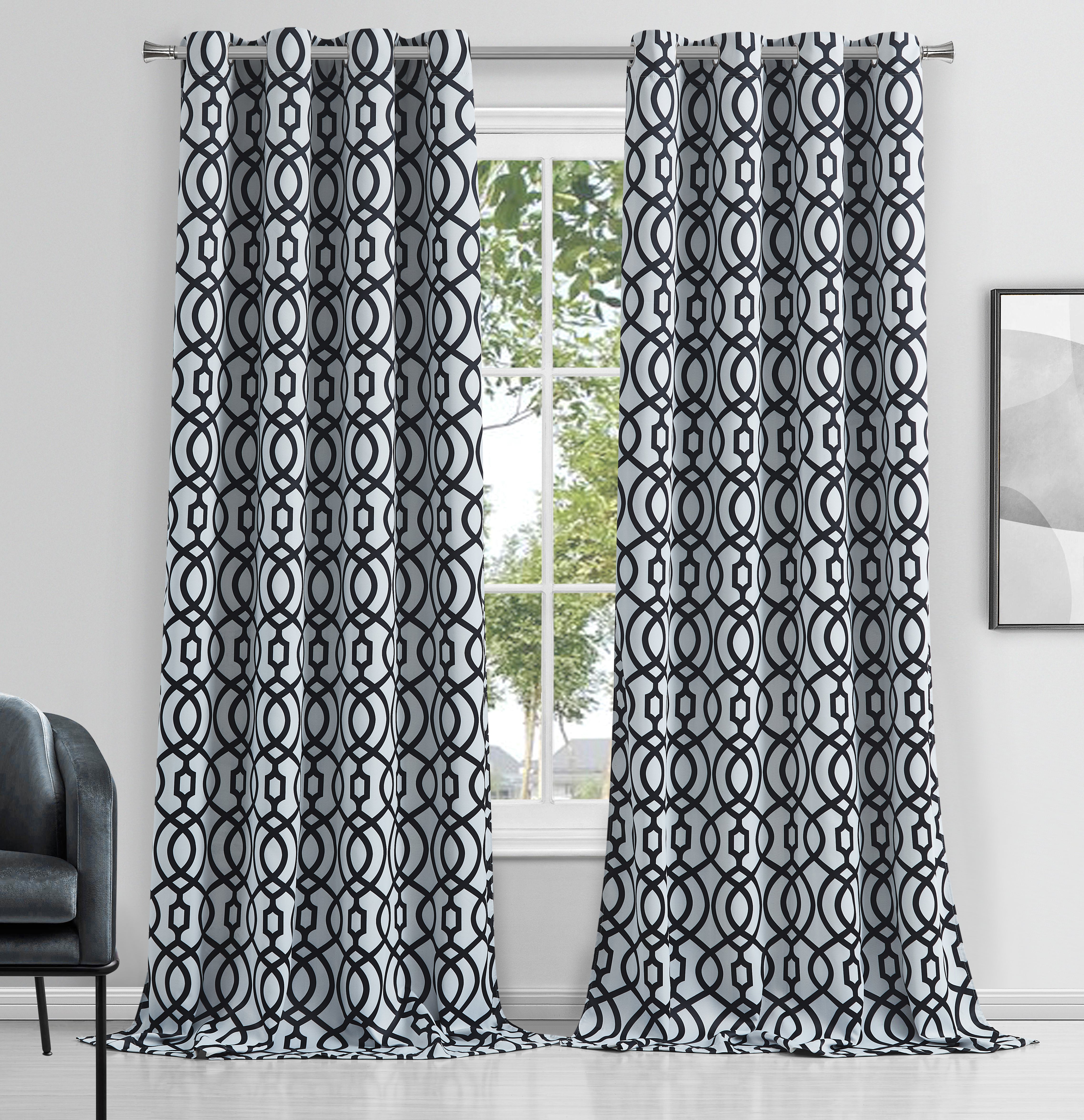 Dainty Home Trellis Printed 3D Designed Blackout Thermal Insulated Grommet Single Panel