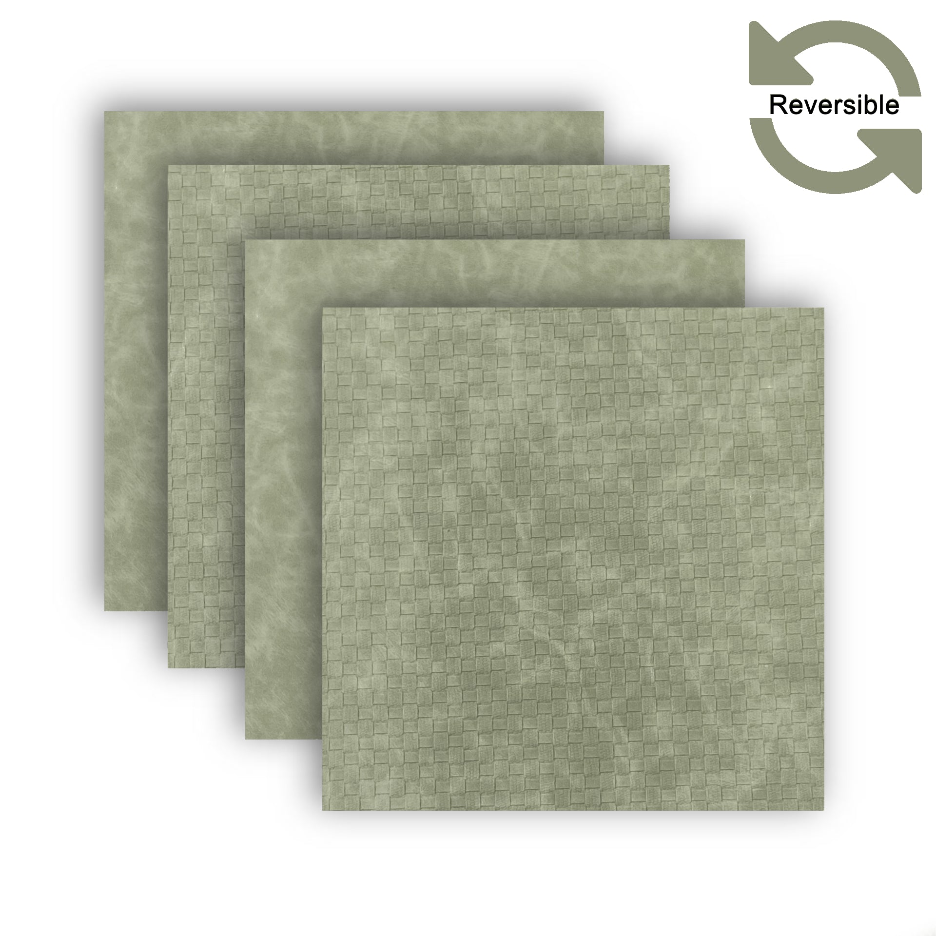 Dainty Home Sorento Faux Leather Reversible 2 Pattern 15" x 15" Square Placemat Set Of 4